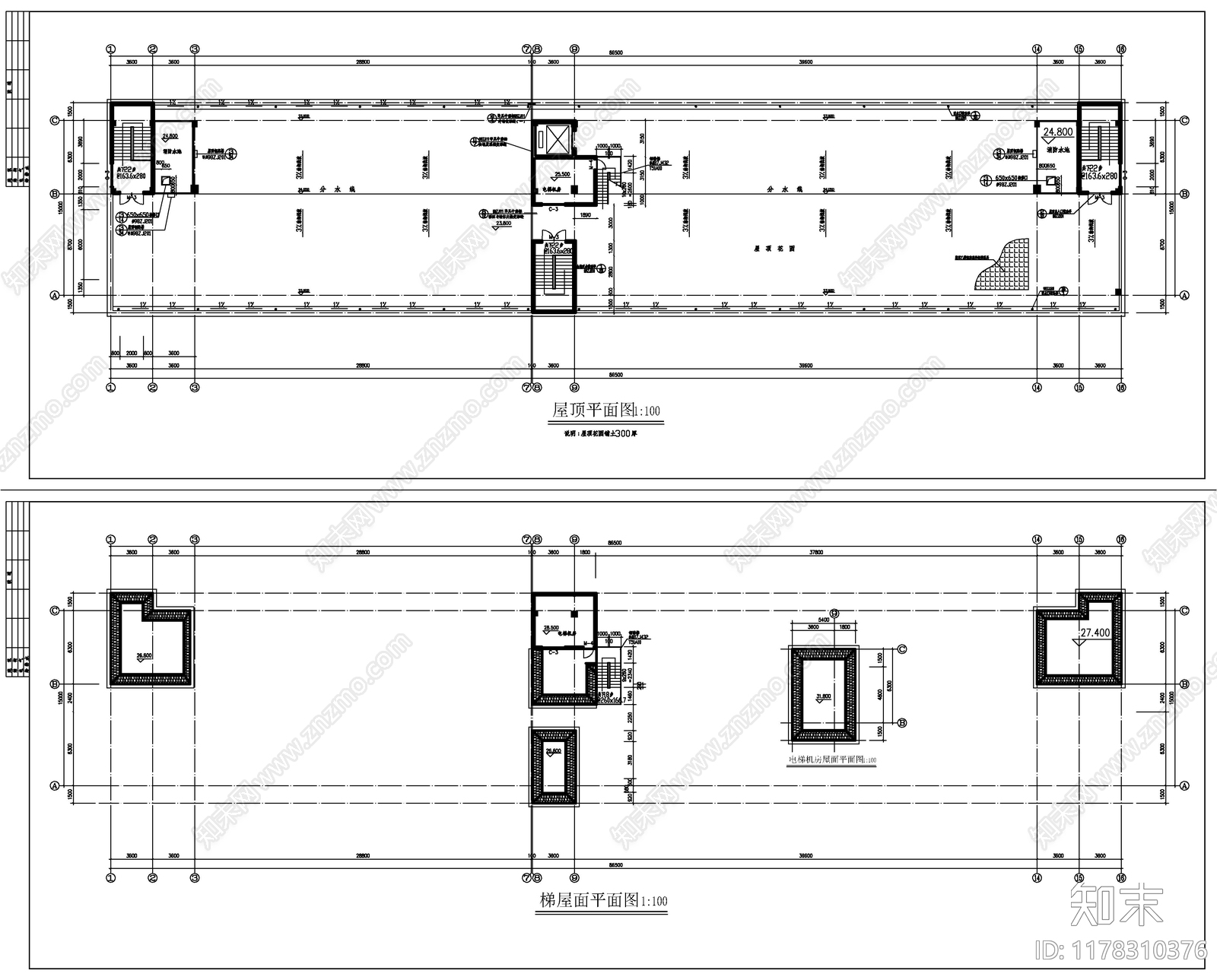 现代酒店建筑cad施工图下载【ID:1178310376】