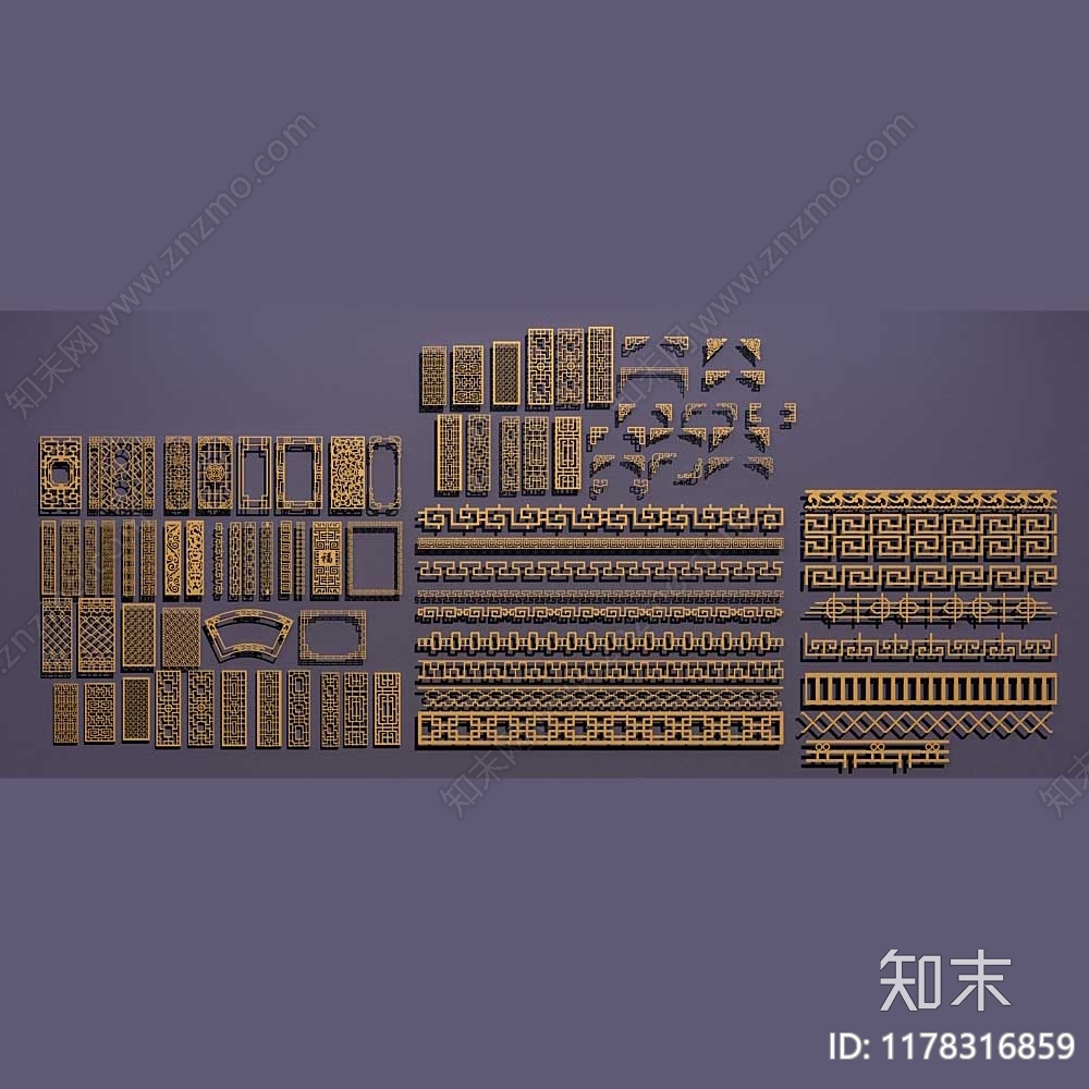 中式艺术装置3D模型下载【ID:1178316859】