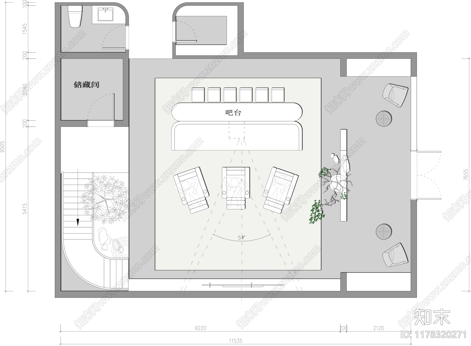 现代影音室cad施工图下载【ID:1178320271】