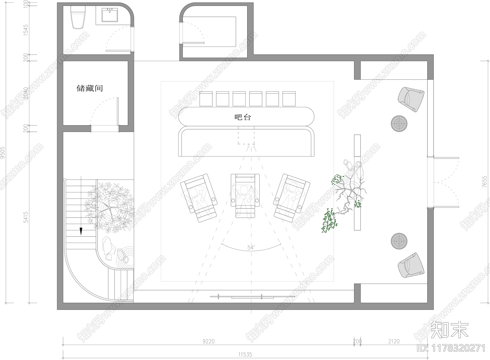 现代影音室cad施工图下载【ID:1178320271】