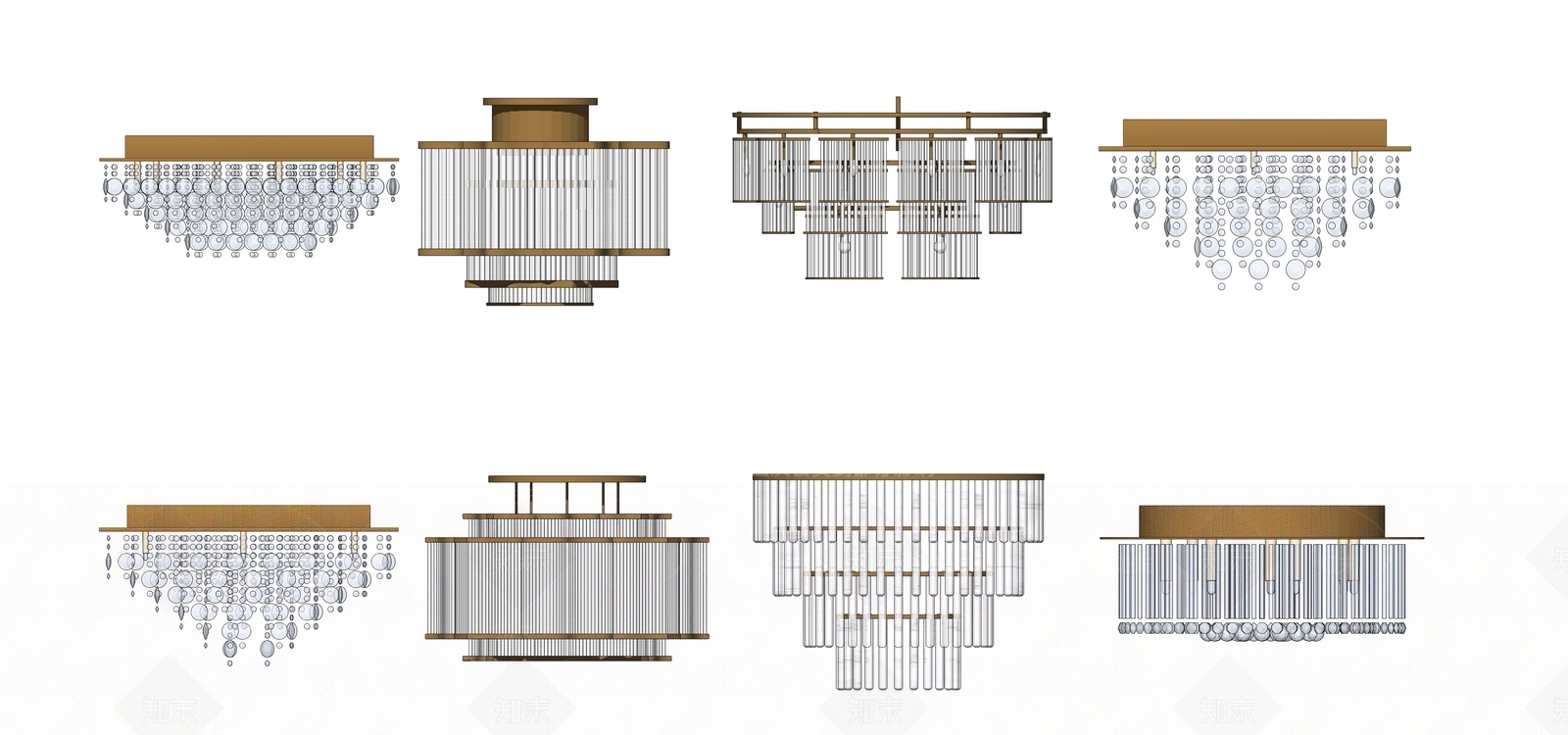 现代欧式吊灯SU模型下载【ID:1178320334】
