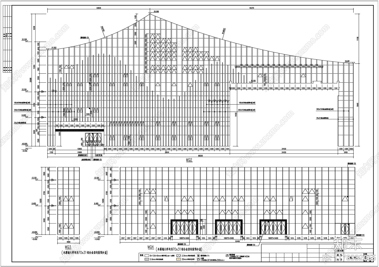 现代体育馆建筑施工图下载【ID:1178332065】