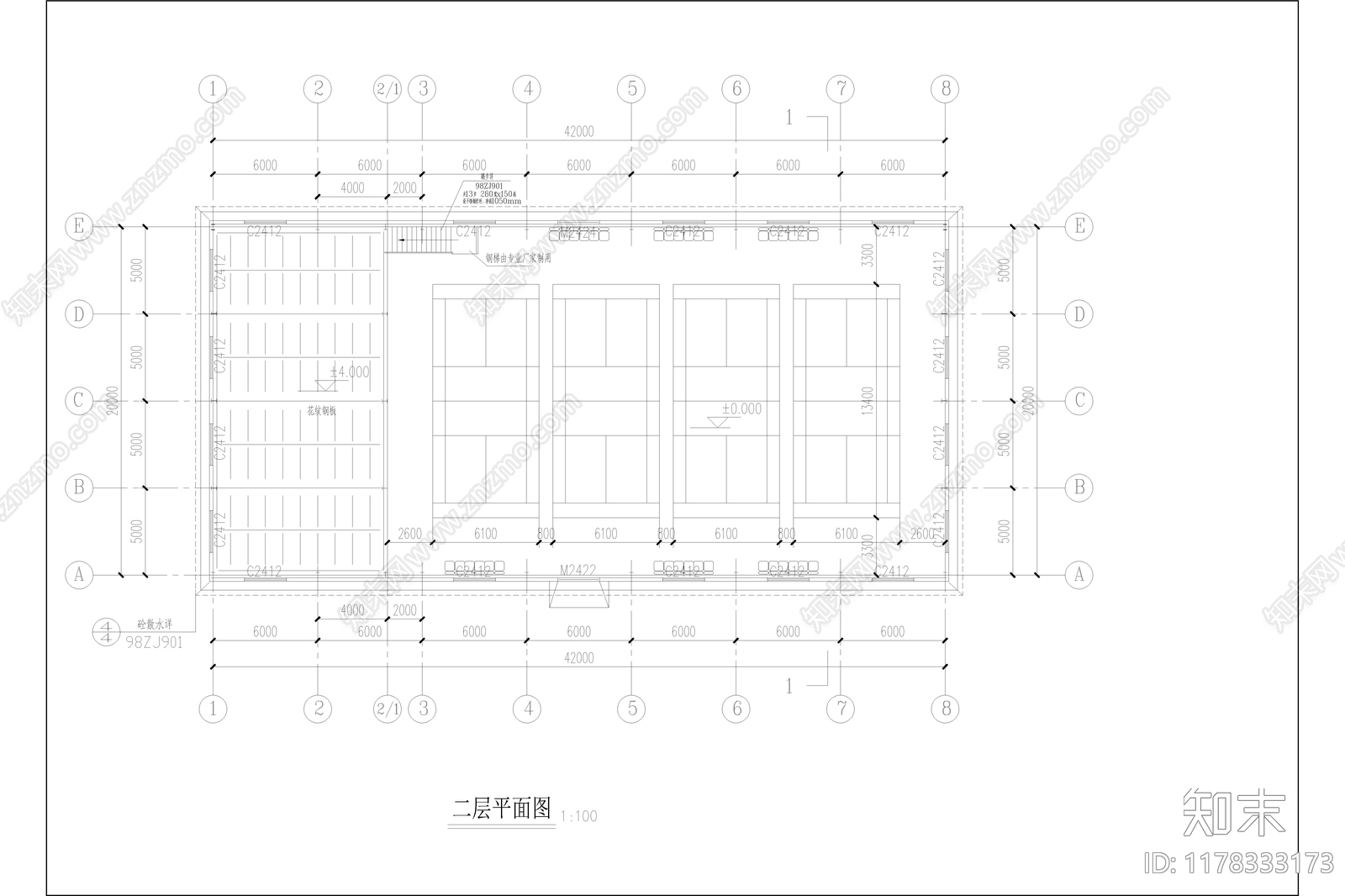 现代简约体育馆建筑施工图下载【ID:1178333173】