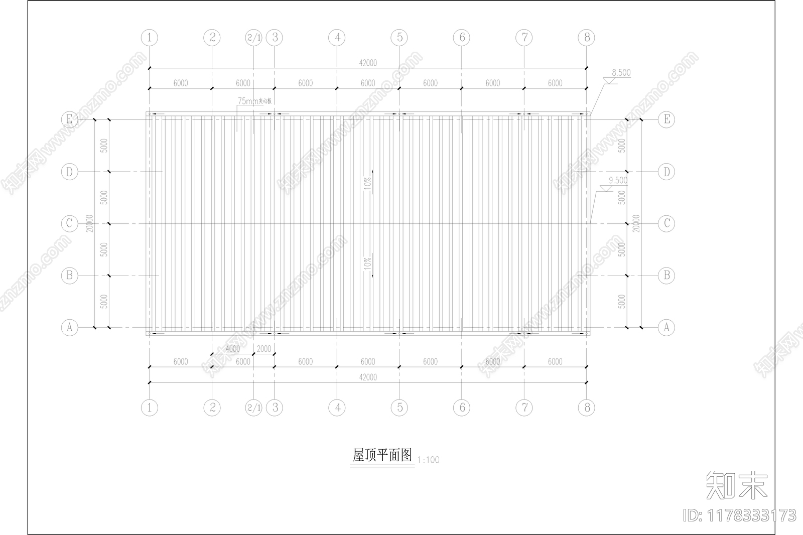 现代简约体育馆建筑施工图下载【ID:1178333173】