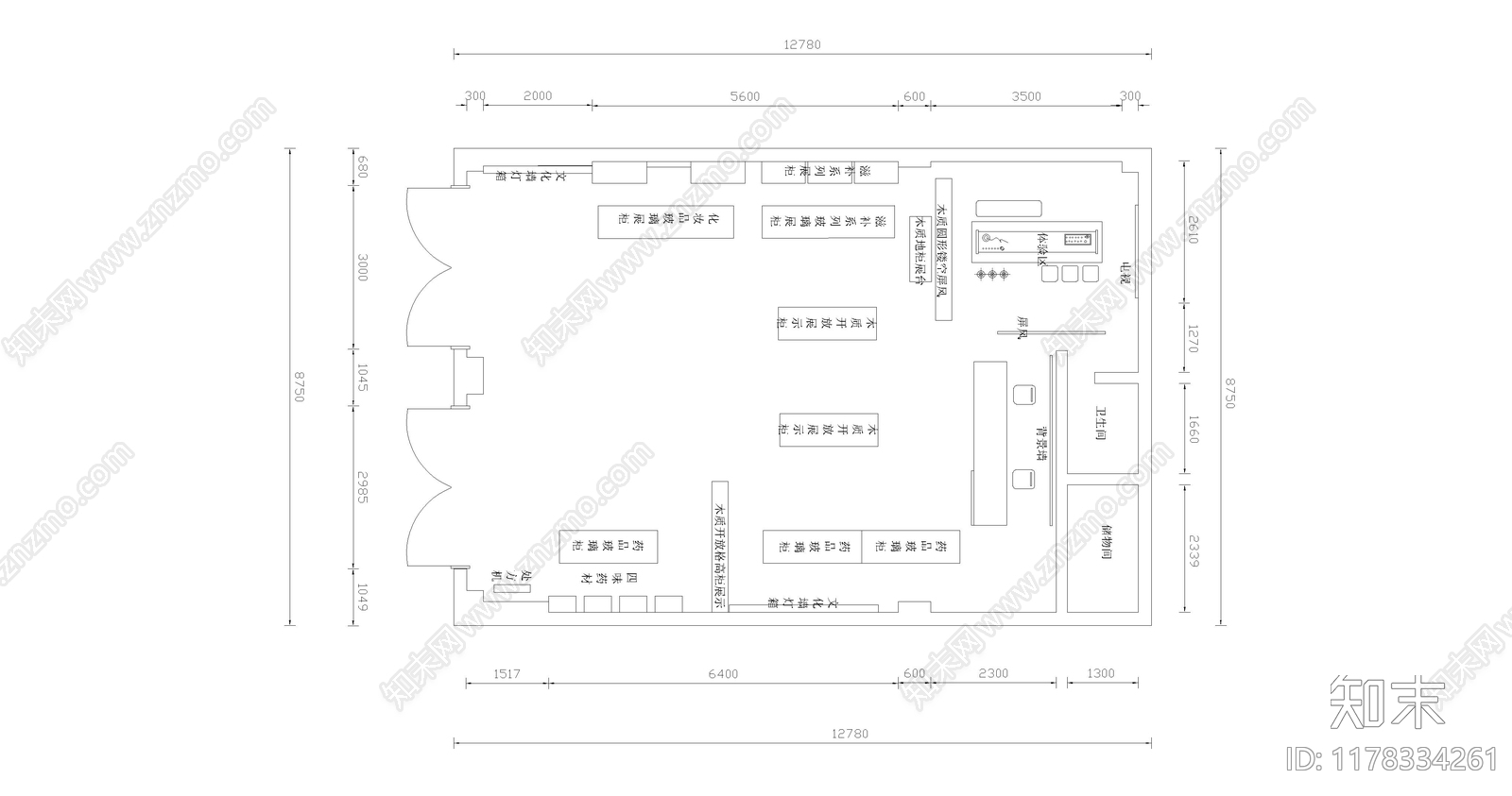 现代其他商业空间cad施工图下载【ID:1178334261】