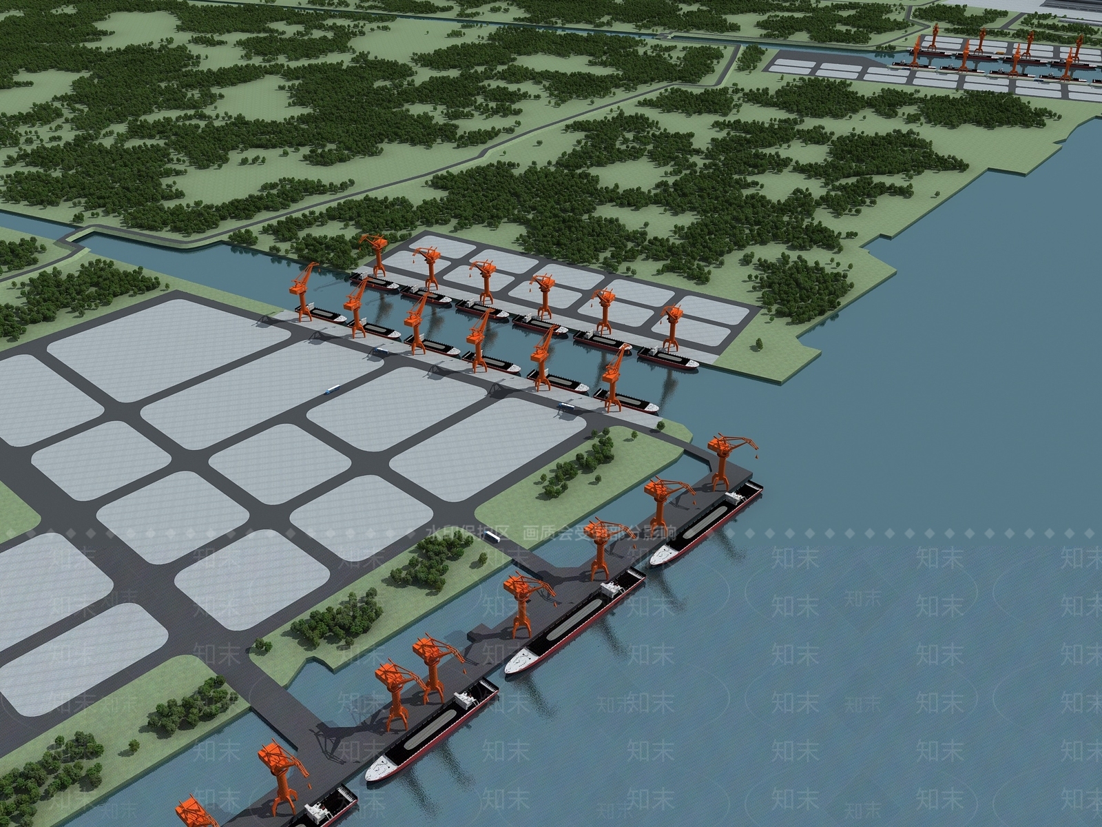 现代鸟瞰规划3D模型下载【ID:1178357921】