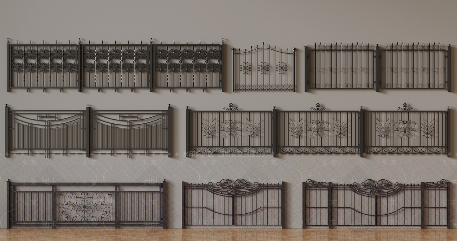 现代栏杆3D模型下载【ID:1178358560】