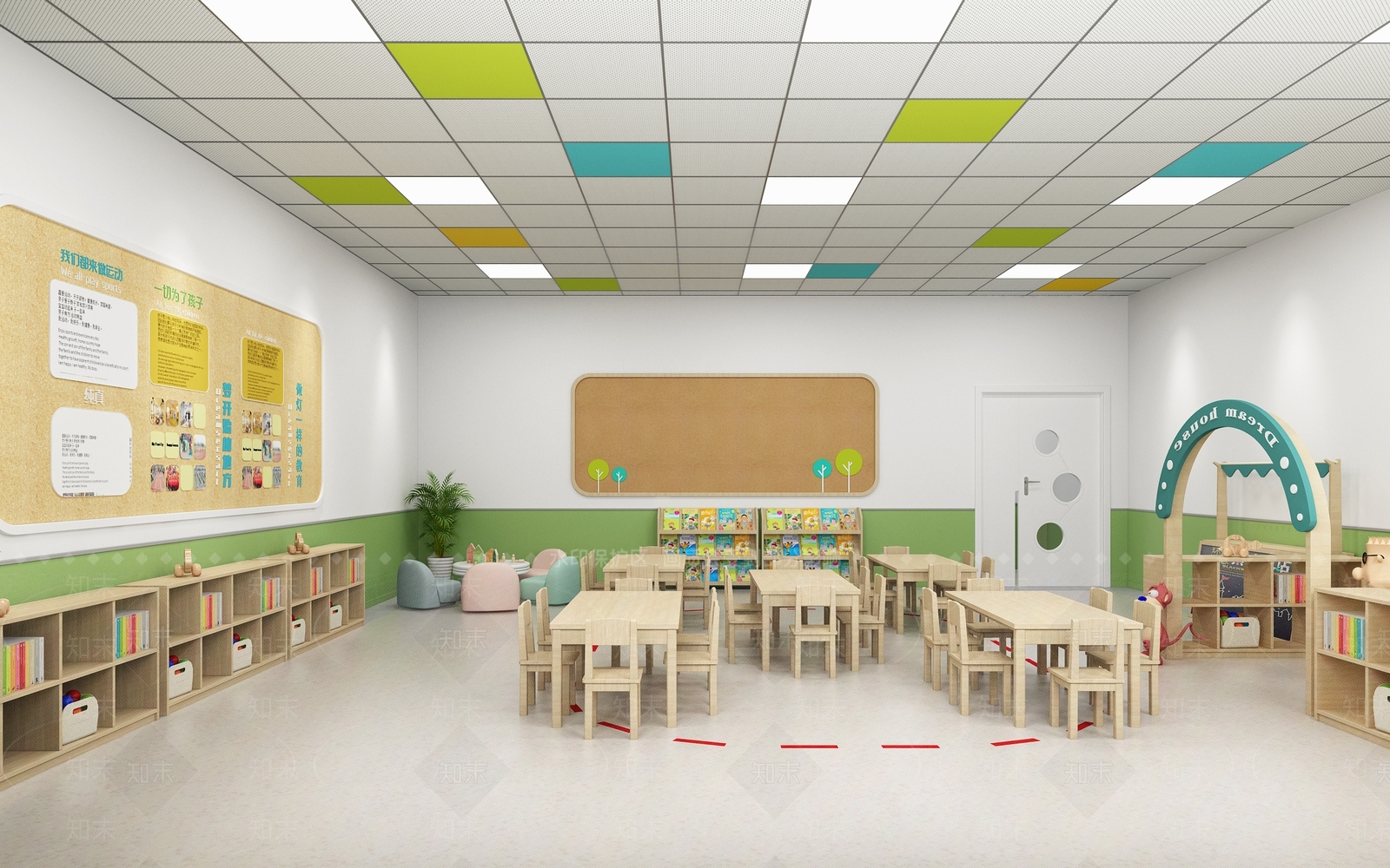 现代教室3D模型下载【ID:1178363411】