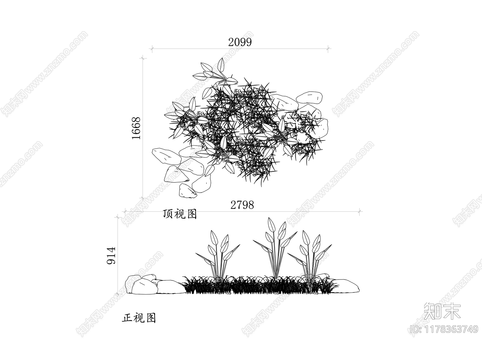 现代花卉配置施工图下载【ID:1178363749】
