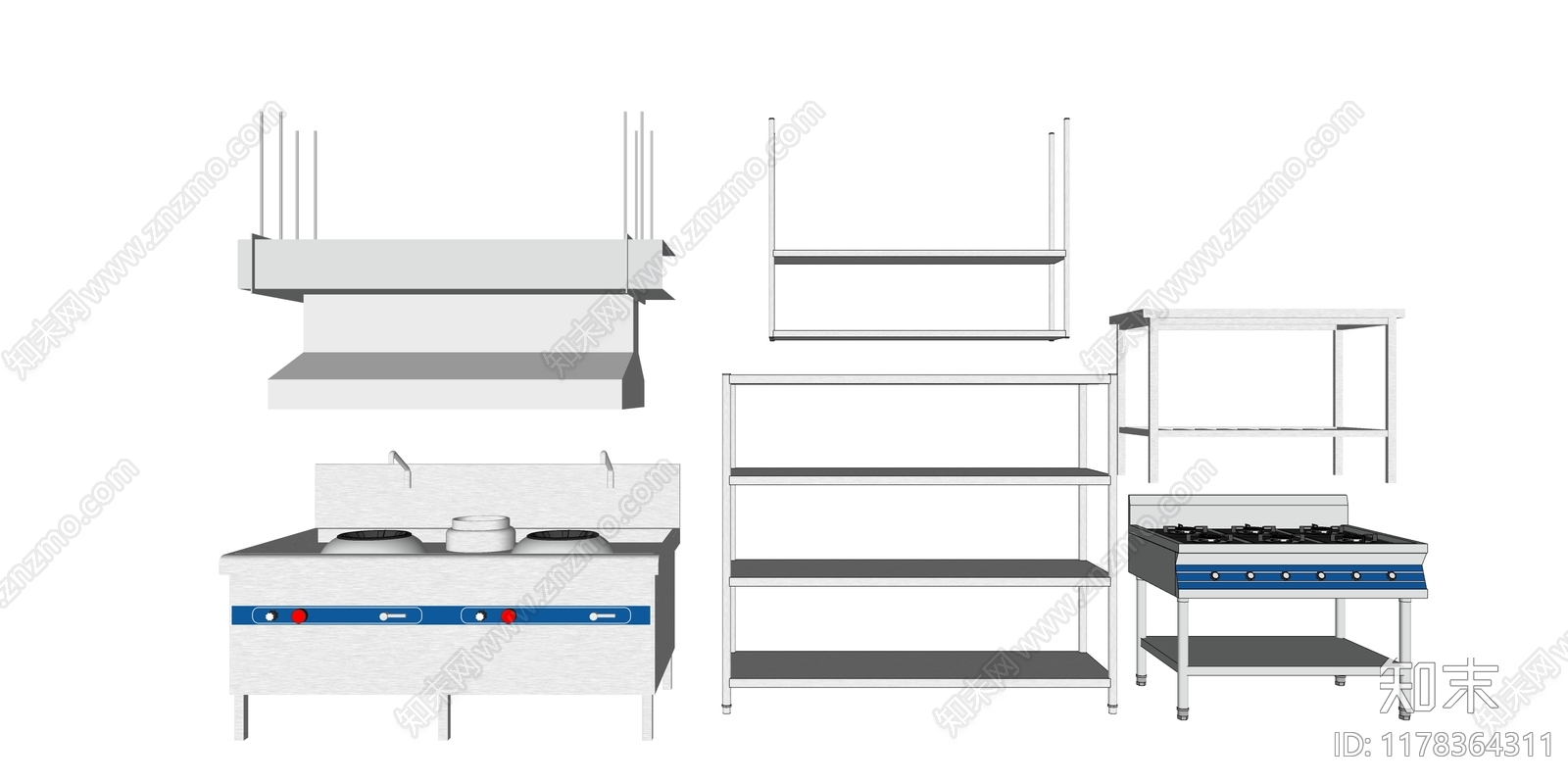 现代新中式后厨SU模型下载【ID:1178364311】