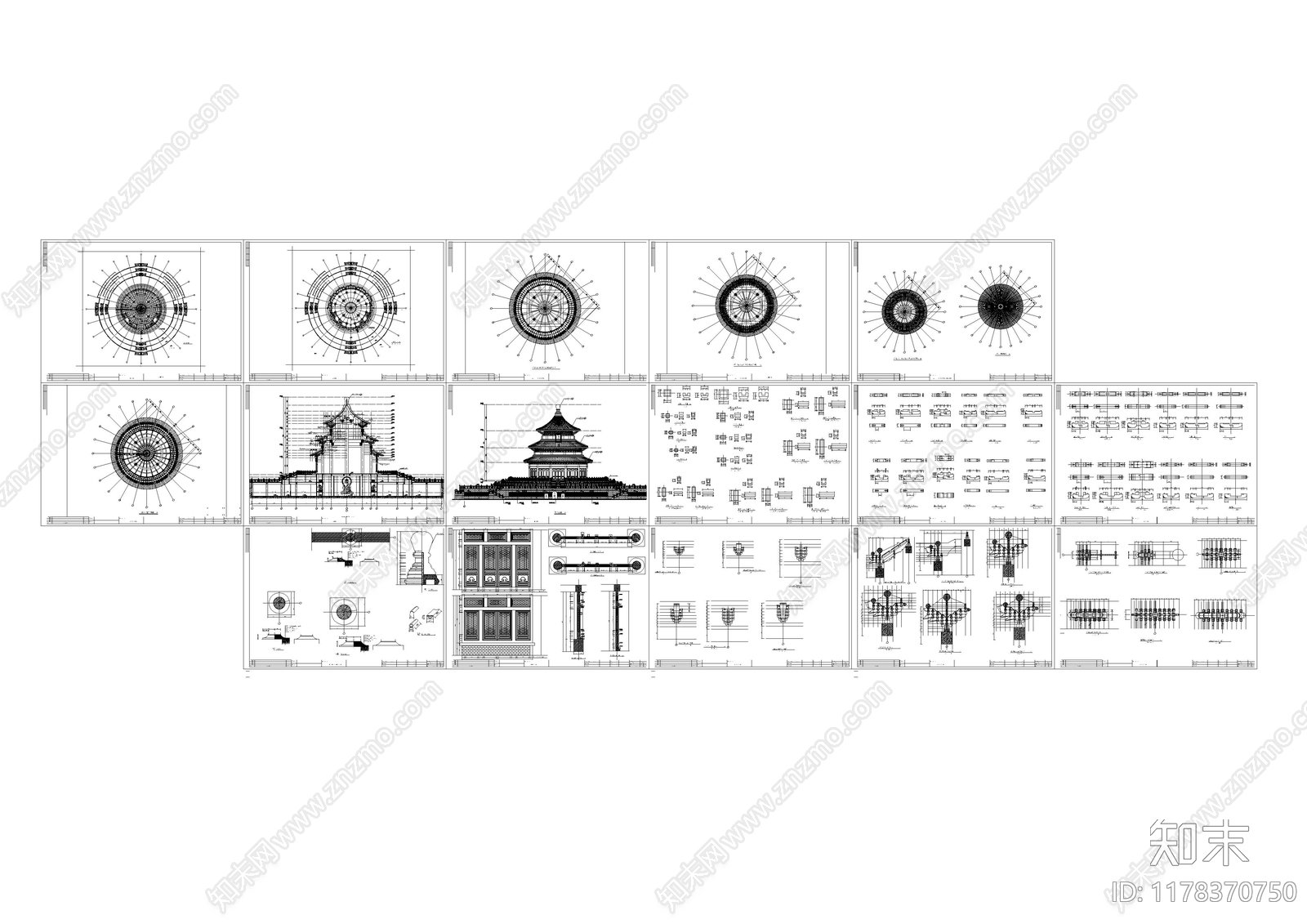 中式古建施工图下载【ID:1178370750】