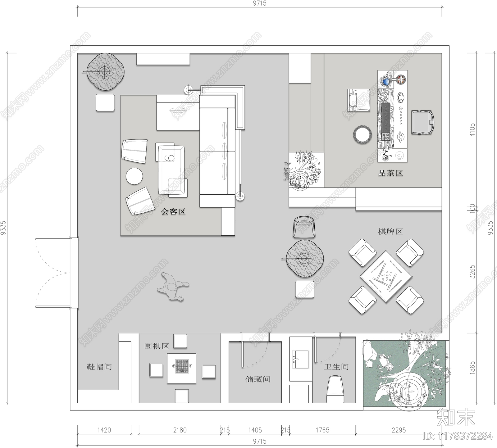 现代会所cad施工图下载【ID:1178372284】