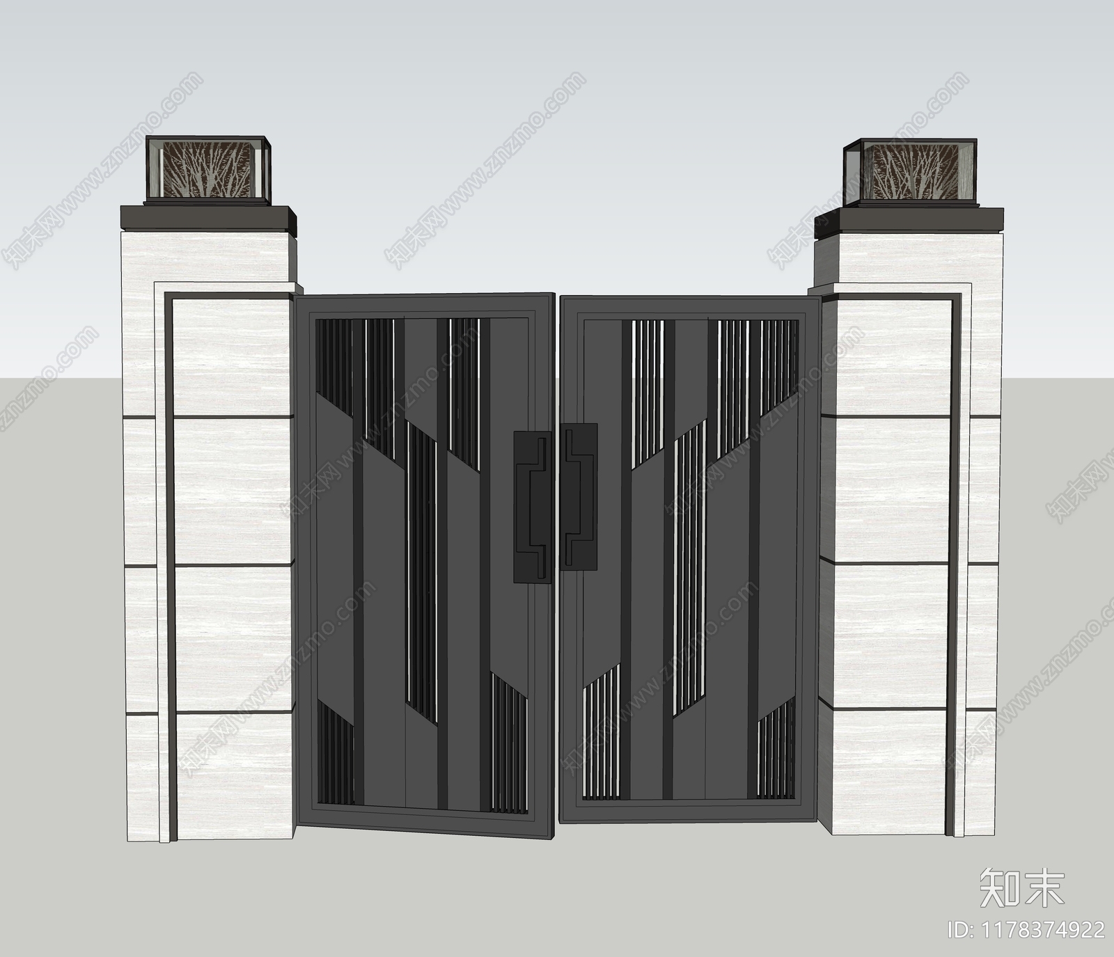 现代入口大门SU模型下载【ID:1178374922】