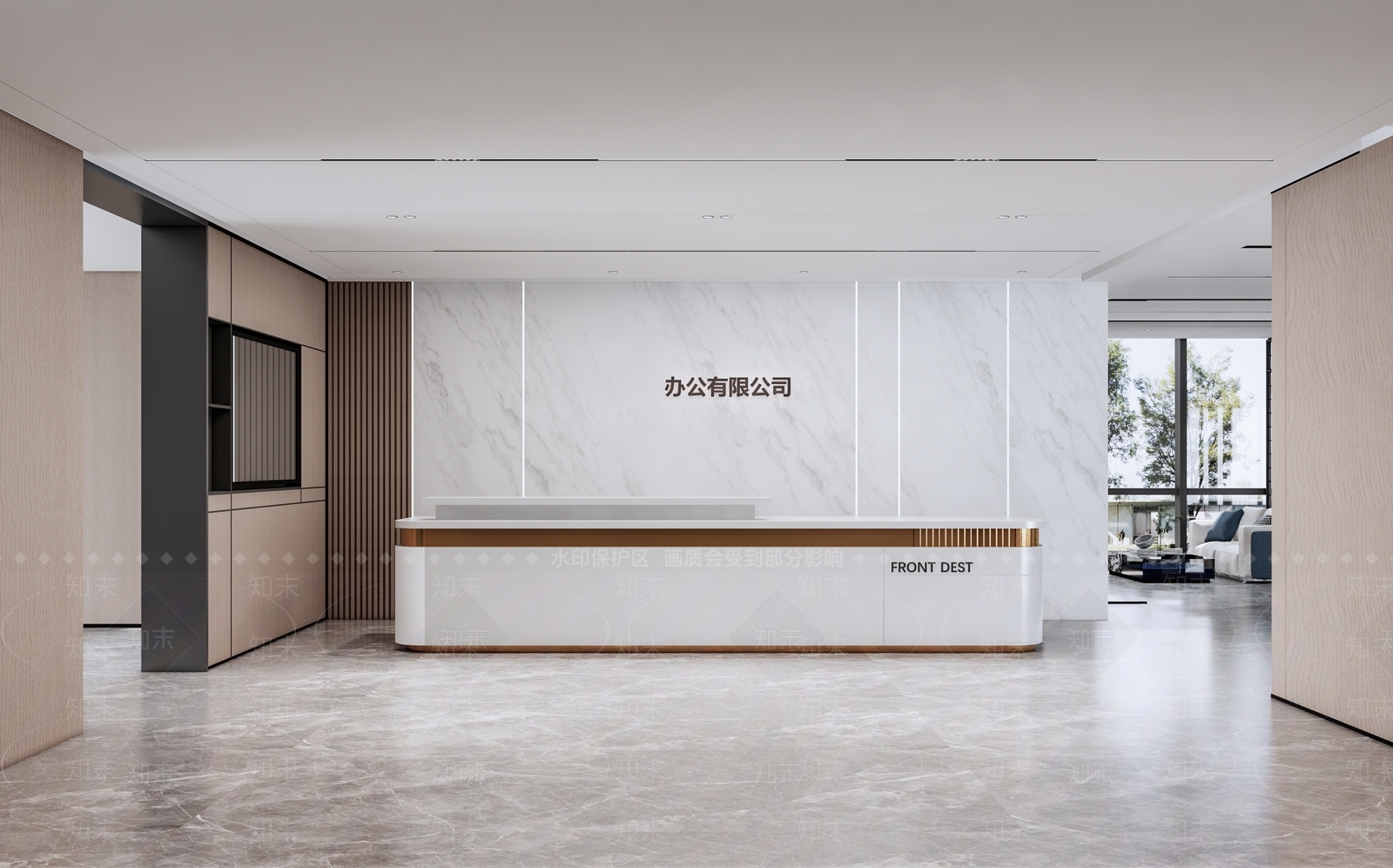 现代办公大堂SU模型下载【ID:1178383395】