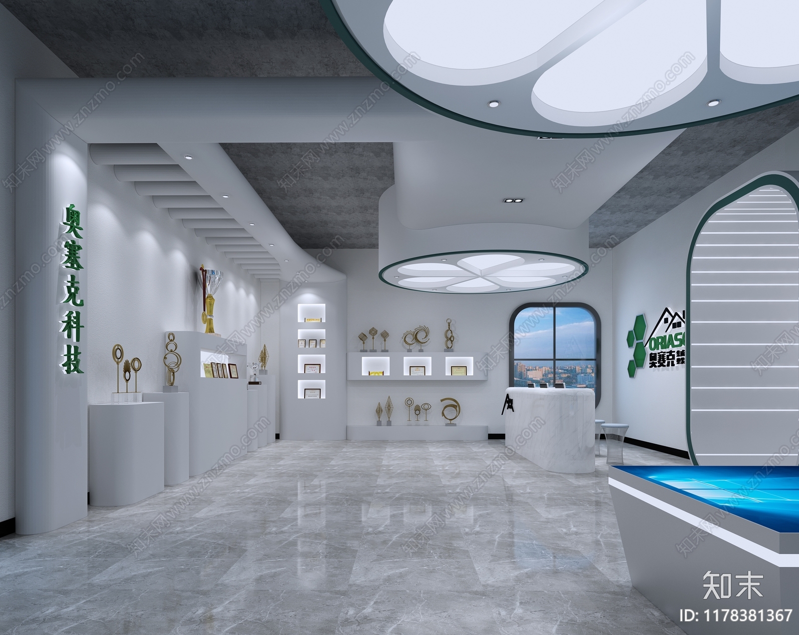 现代整体办公空间cad施工图下载【ID:1178381367】