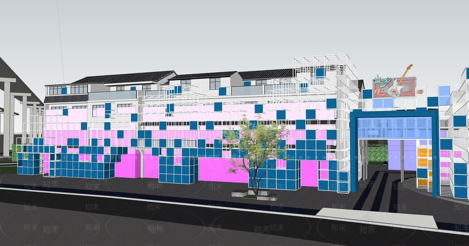 现代其他商业建筑SU模型下载【ID:1178389658】