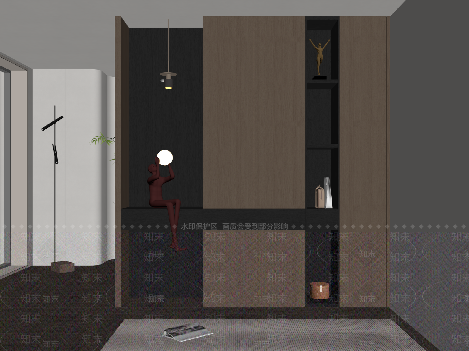 现代鞋柜SU模型下载【ID:1178393005】