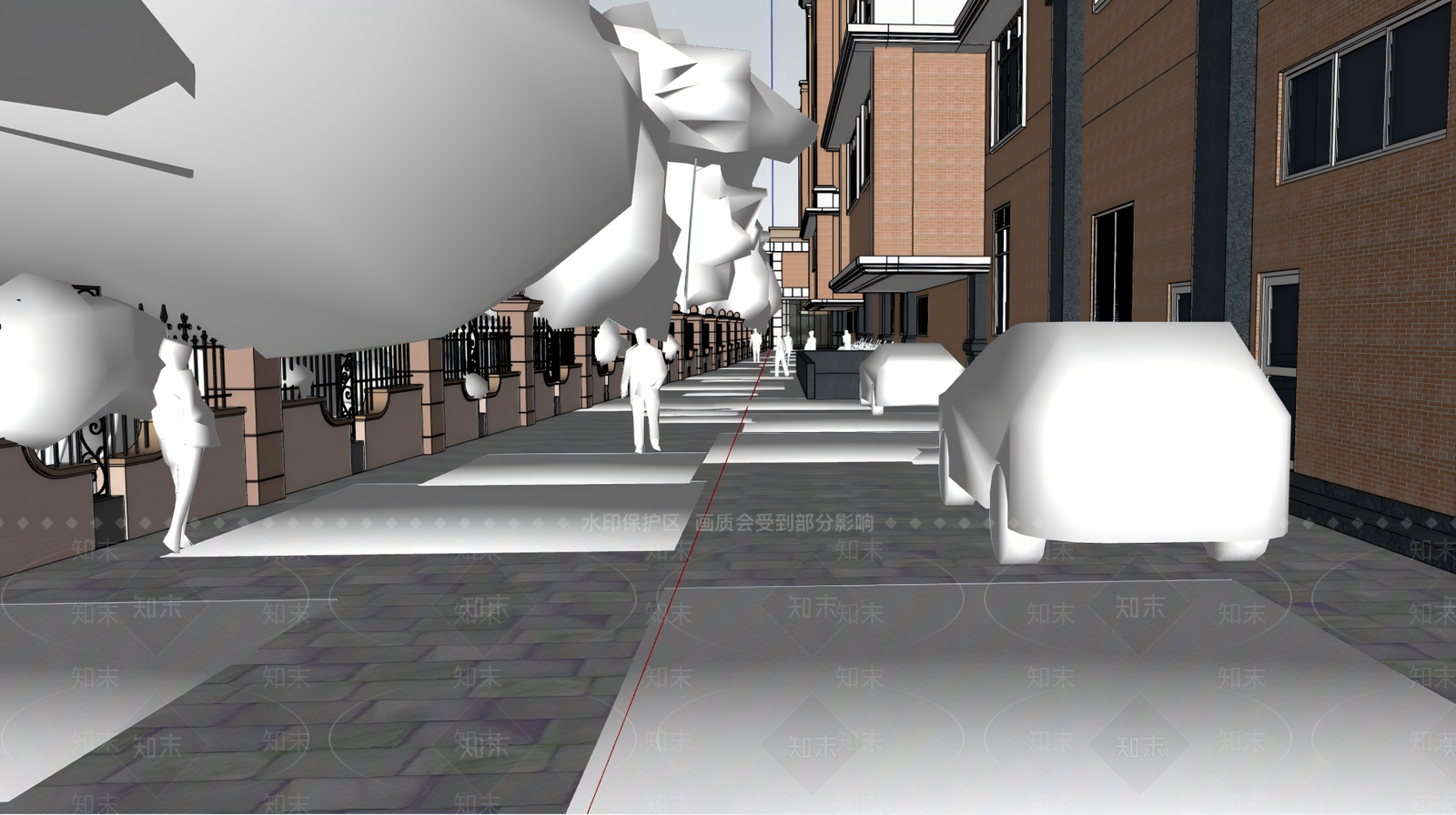 现代小区建筑SU模型下载【ID:1178398191】