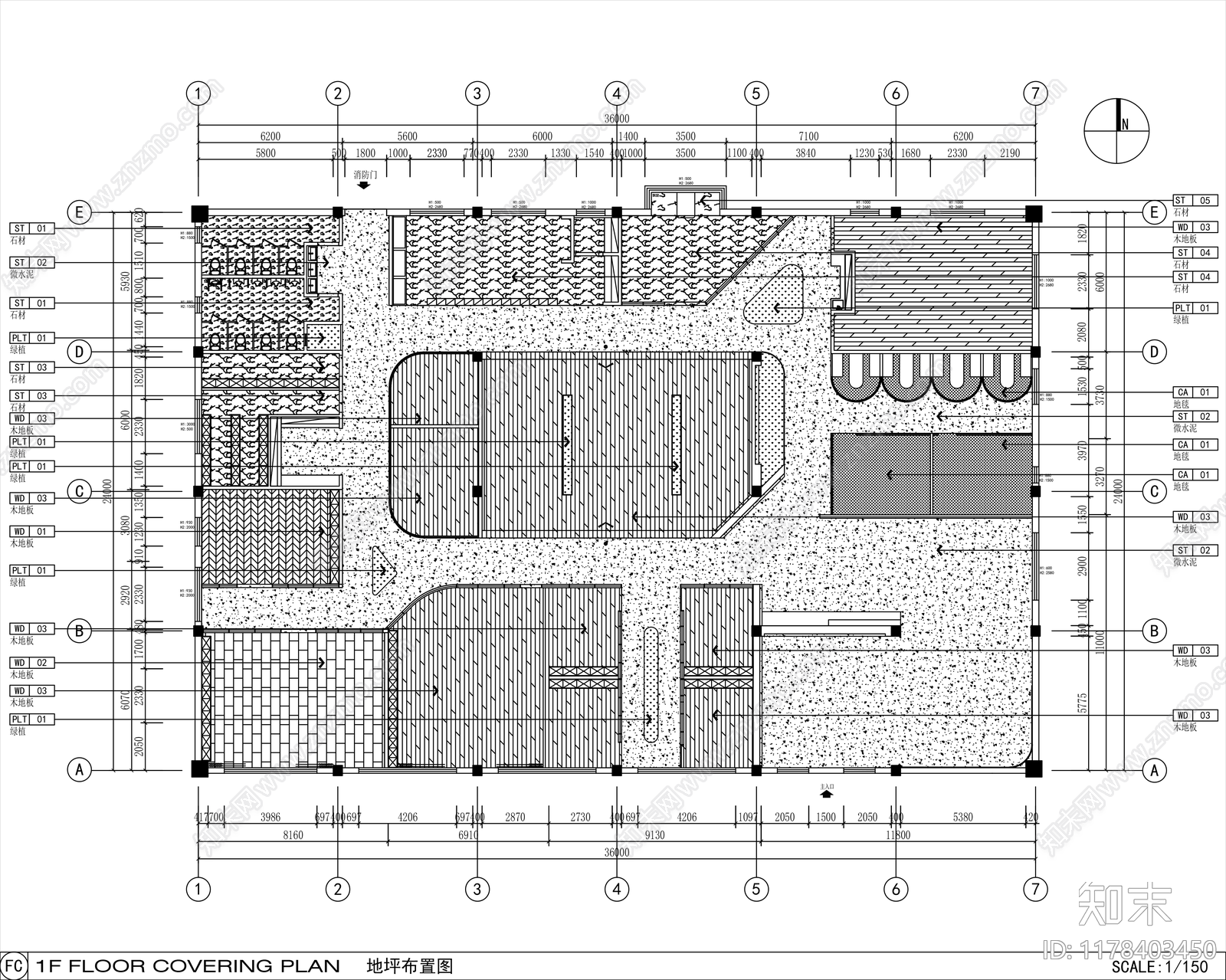 现代整体办公空间cad施工图下载【ID:1178403450】