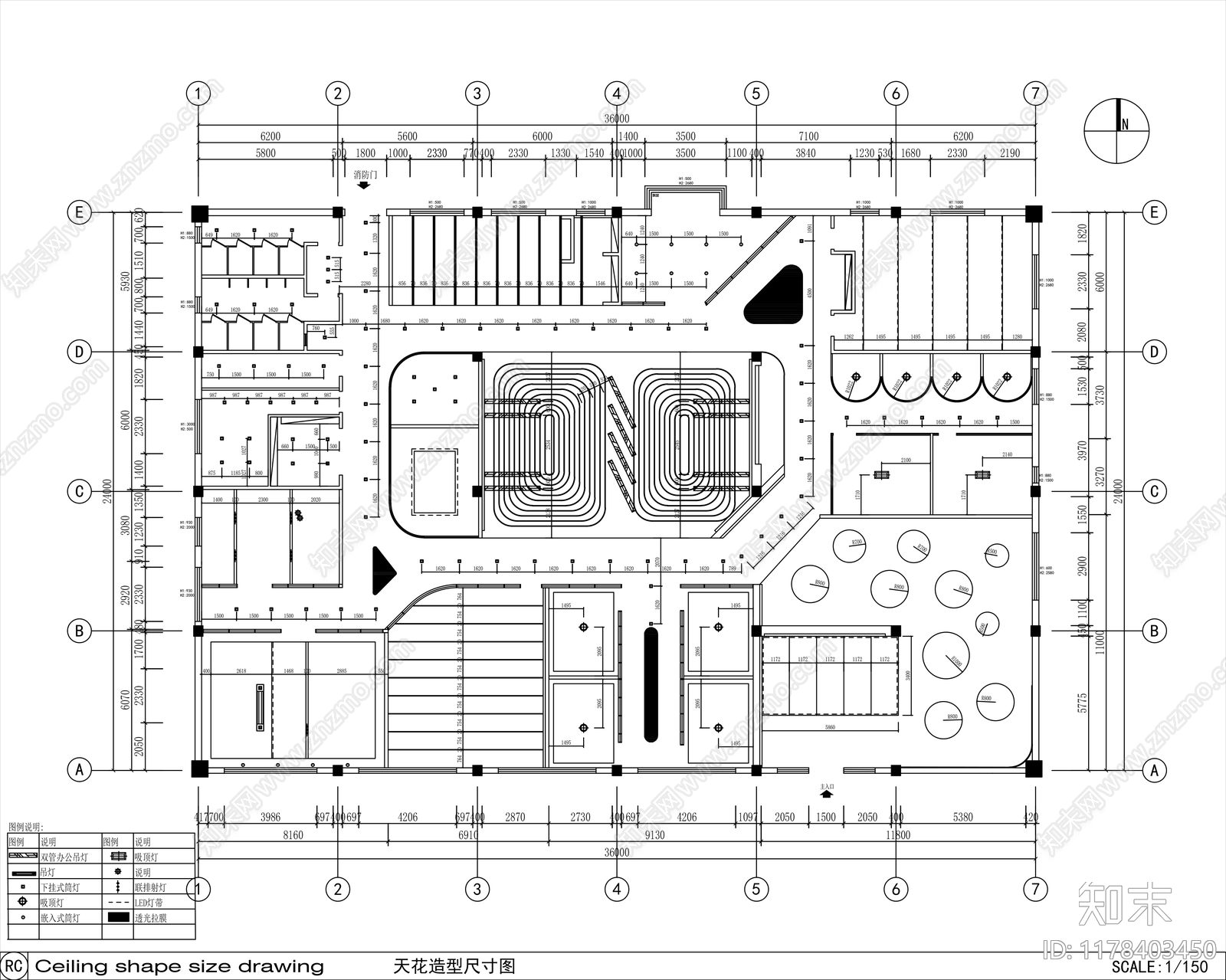 现代整体办公空间cad施工图下载【ID:1178403450】