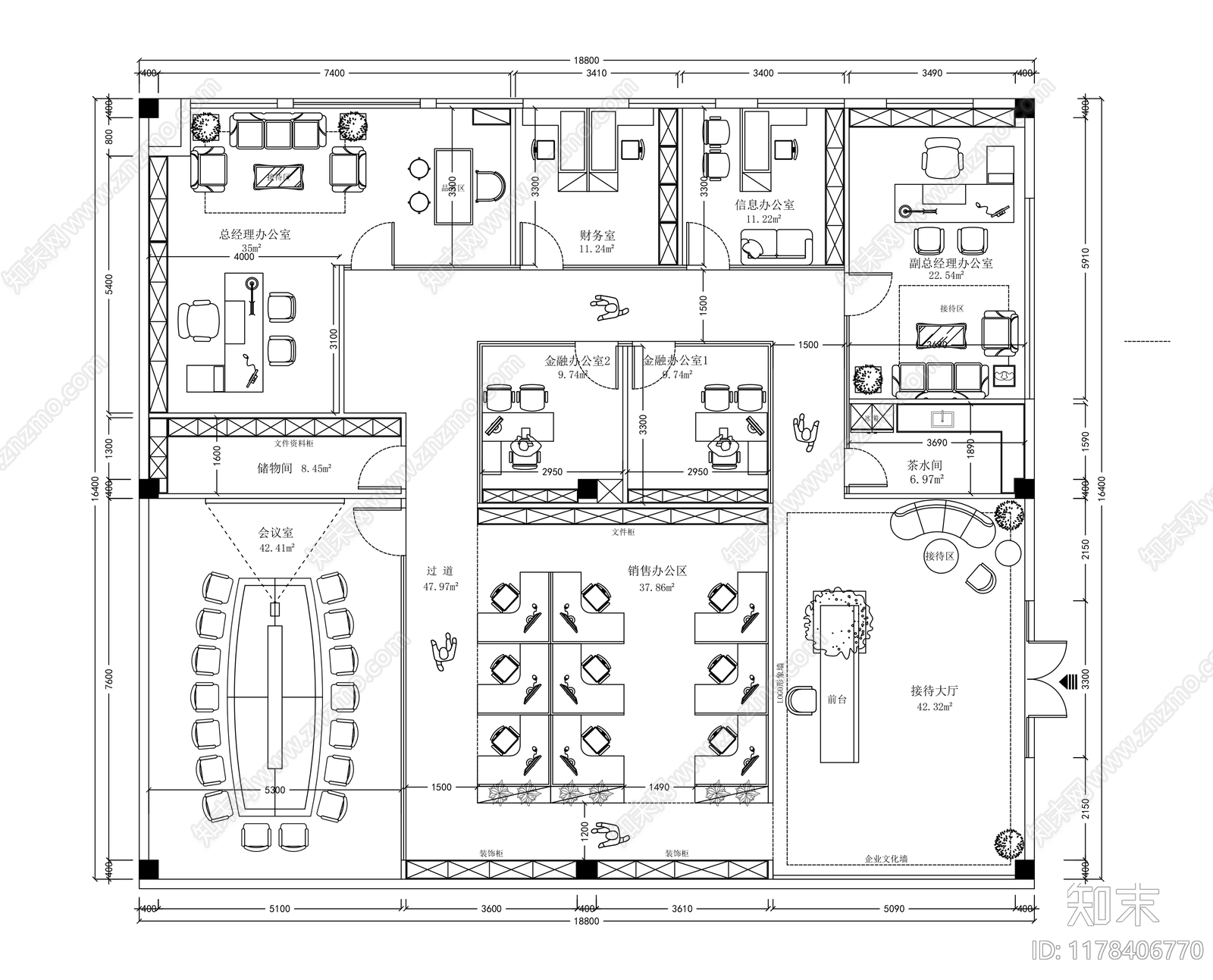 现代整体办公空间cad施工图下载【ID:1178406770】