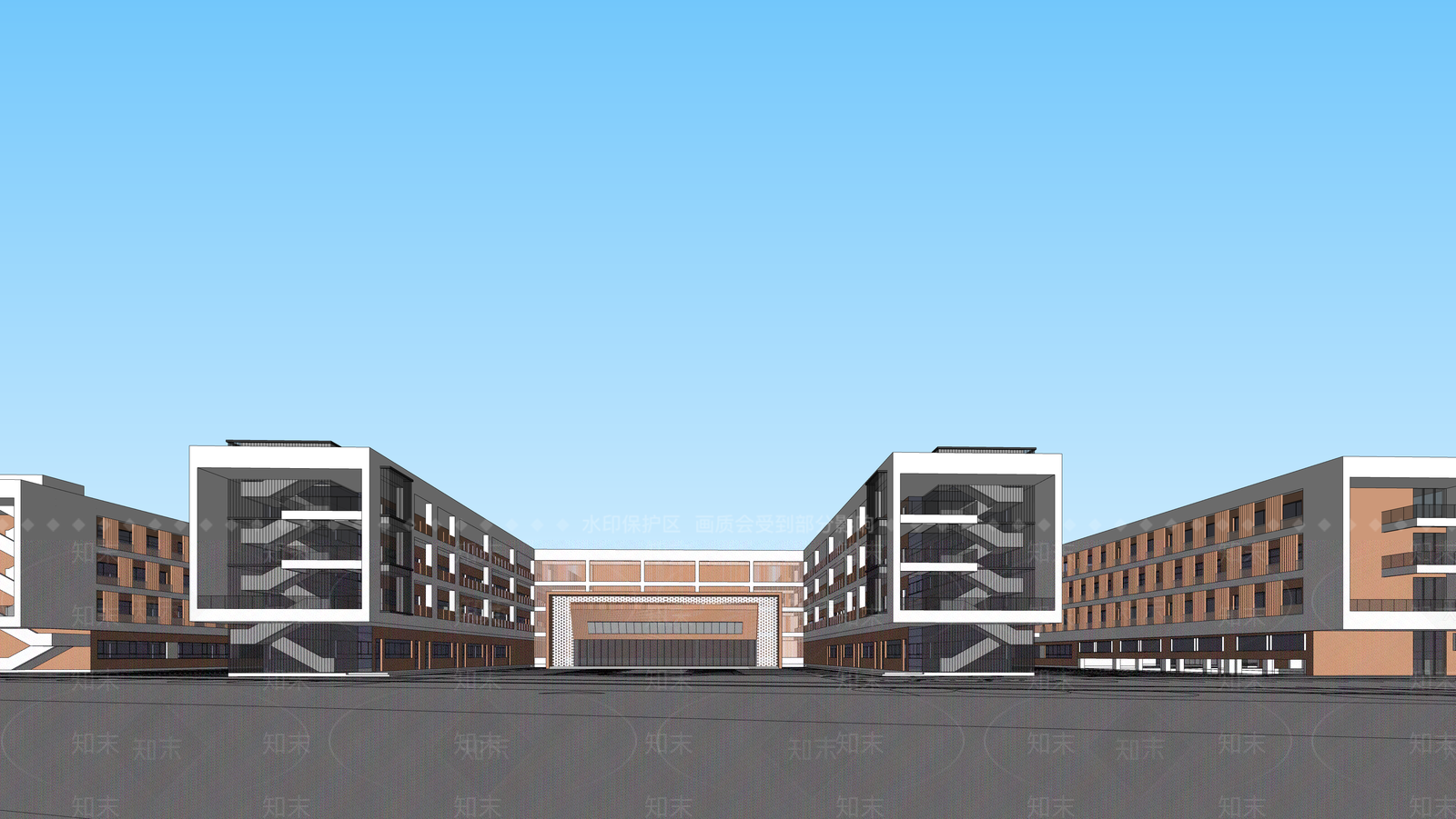 现代学校建筑SU模型下载【ID:1178408557】