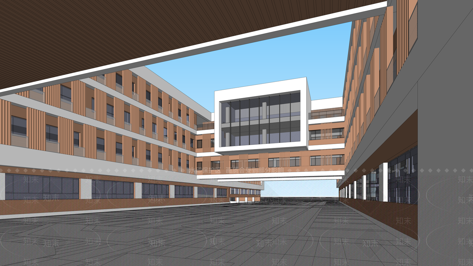 现代学校建筑SU模型下载【ID:1178408557】