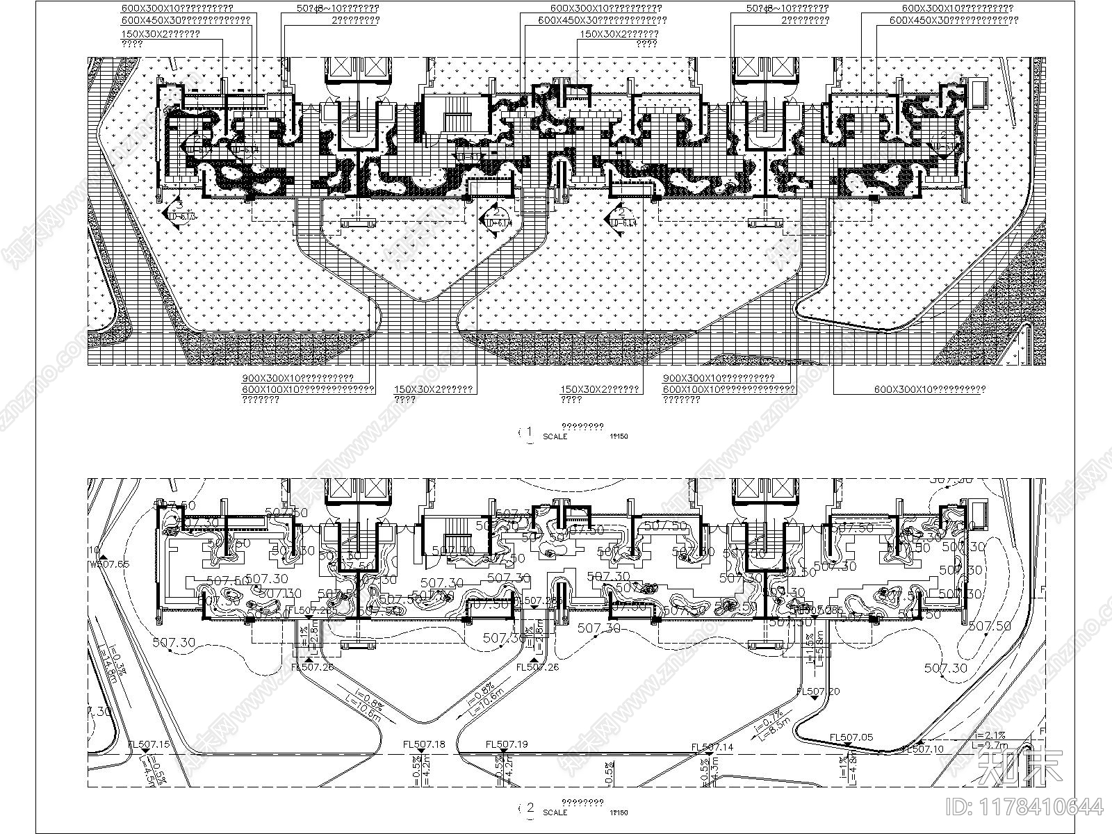 现代小区景观cad施工图下载【ID:1178410644】