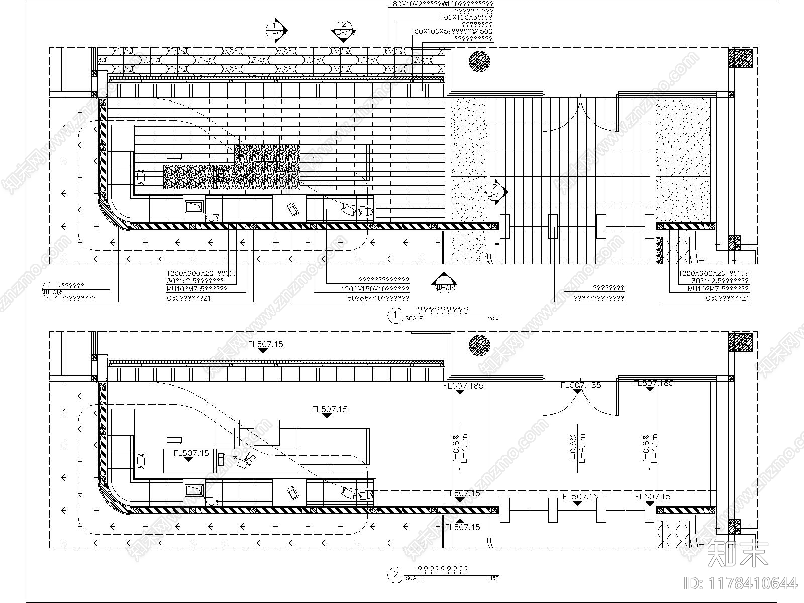 现代小区景观cad施工图下载【ID:1178410644】