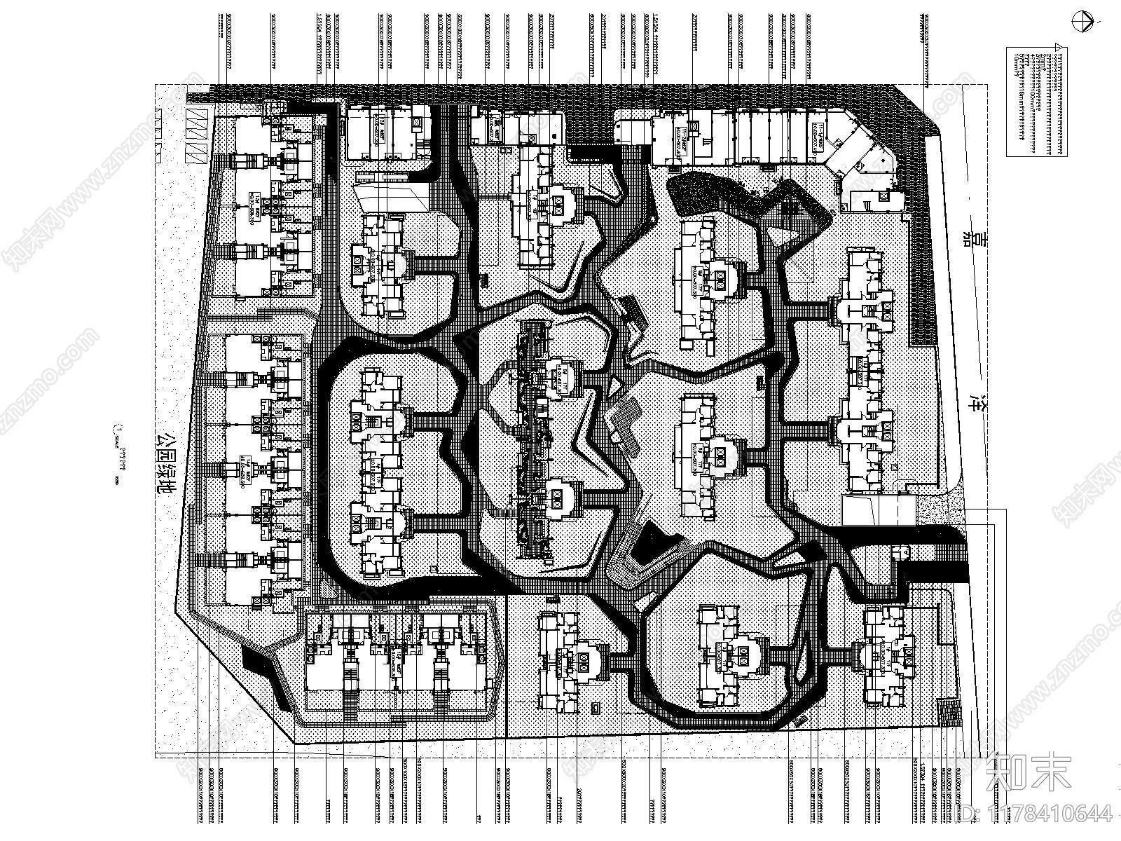 现代小区景观cad施工图下载【ID:1178410644】