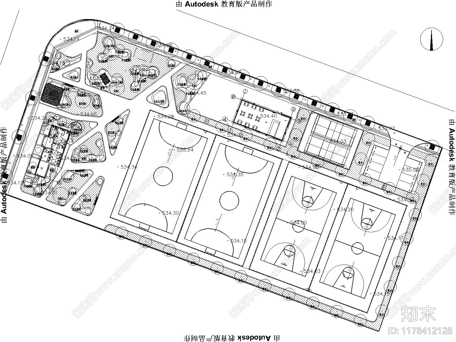 现代公园景观施工图下载【ID:1178412128】