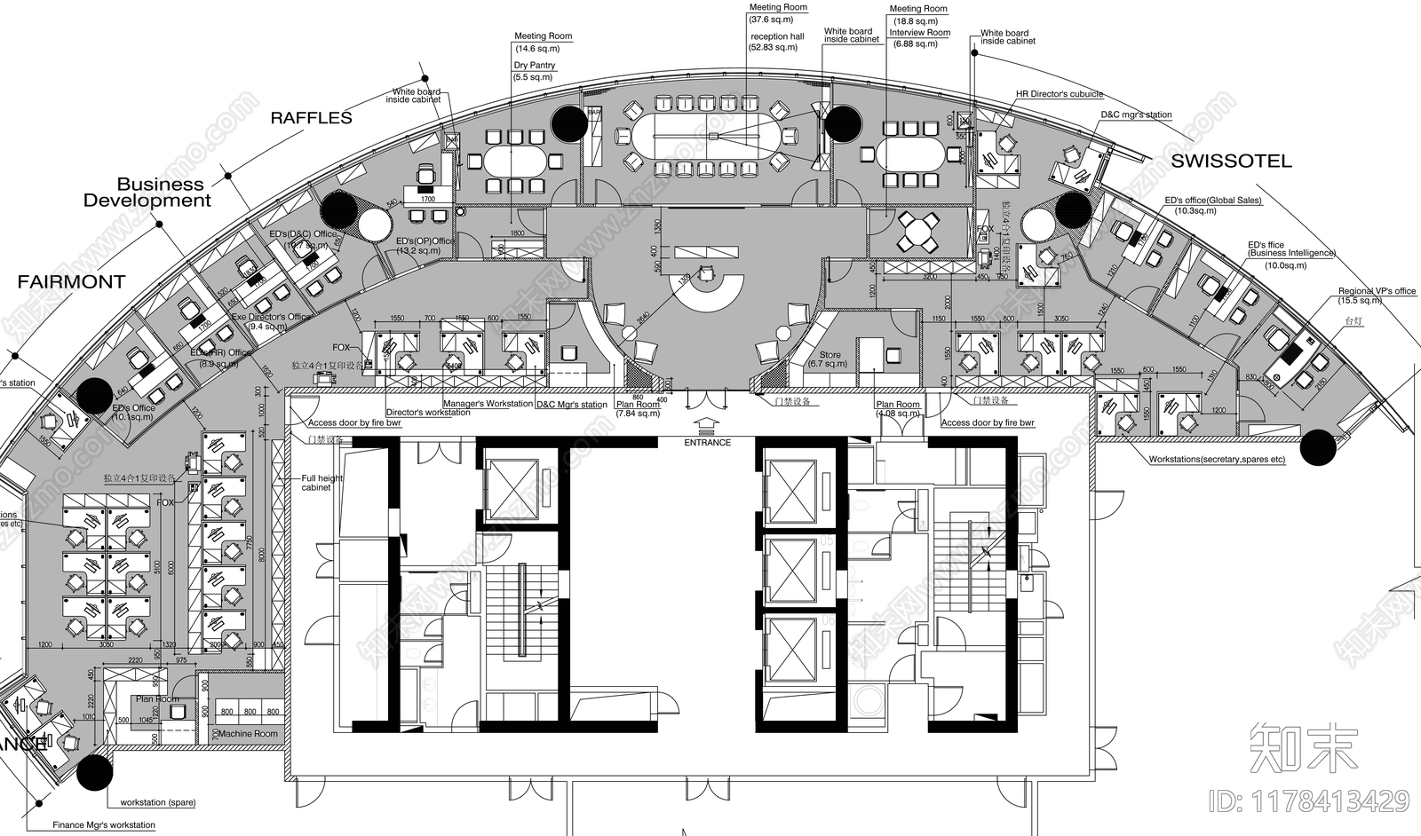 现代整体办公空间cad施工图下载【ID:1178413429】