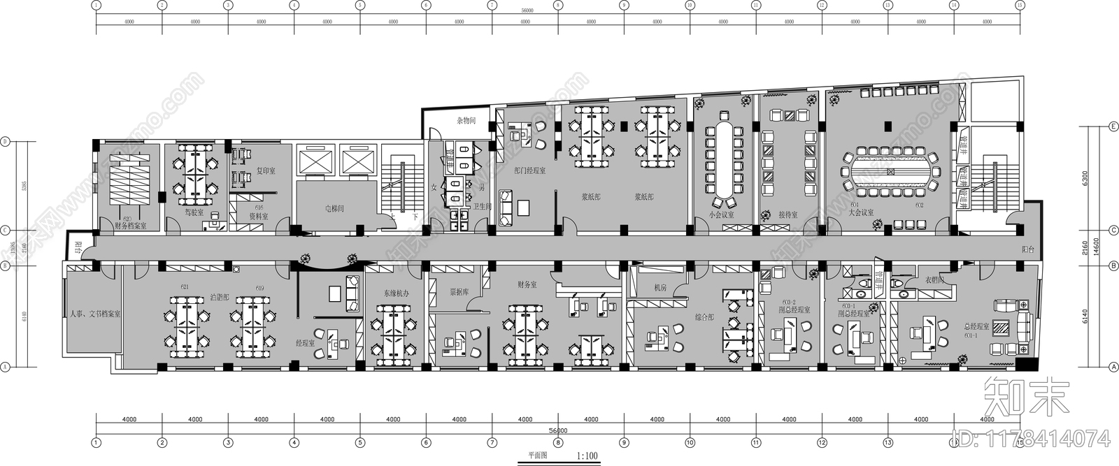 现代整体办公空间cad施工图下载【ID:1178414074】