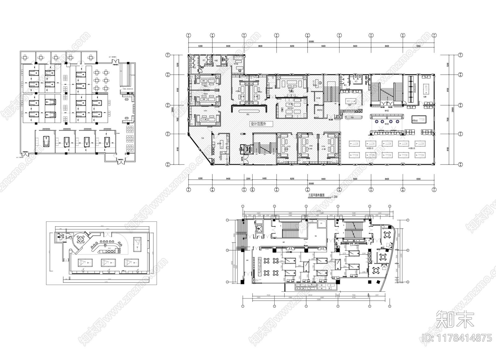 35个台球桌球室平面图库施工图下载【ID:1178414875】