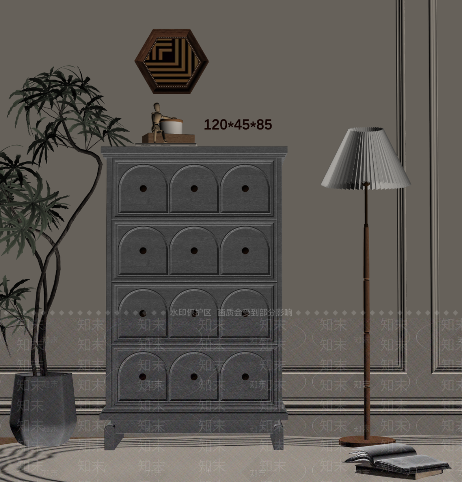 中古斗柜SU模型下载【ID:1178415801】