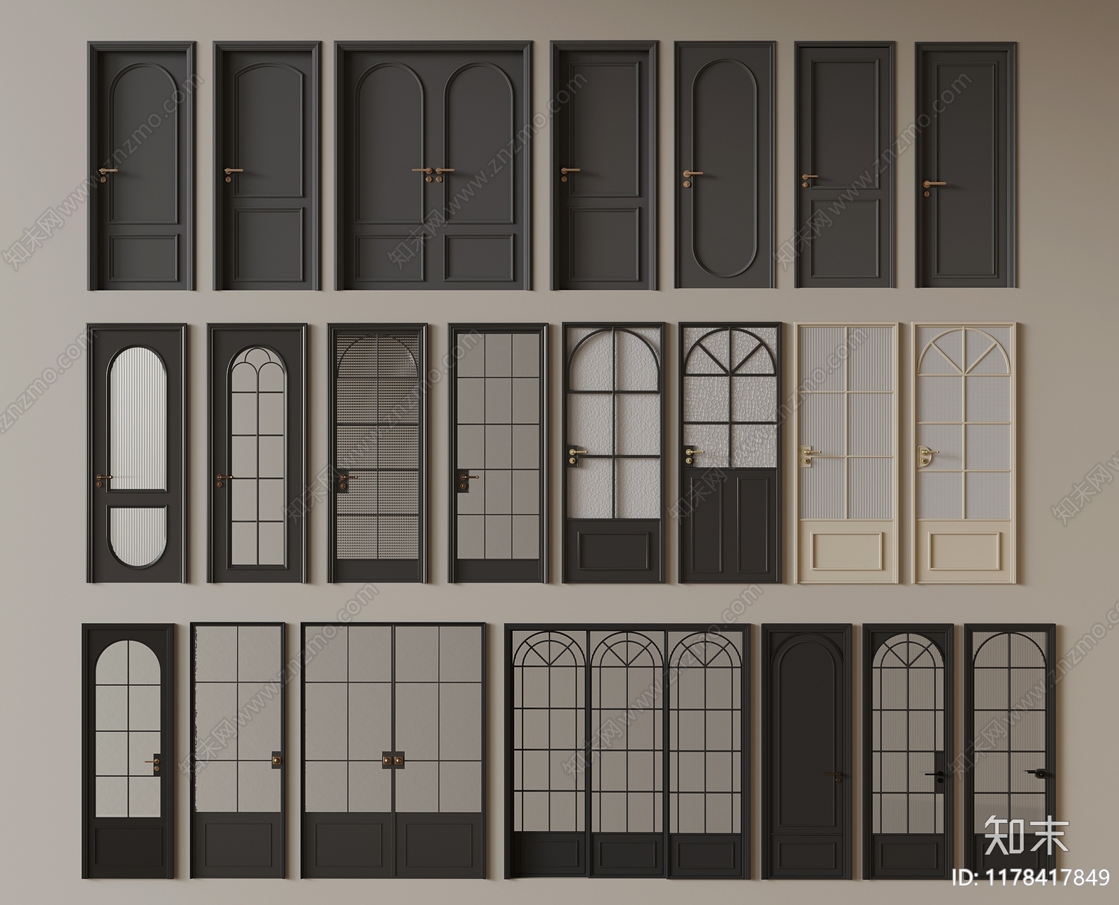 法式门组合3D模型下载【ID:1178417849】