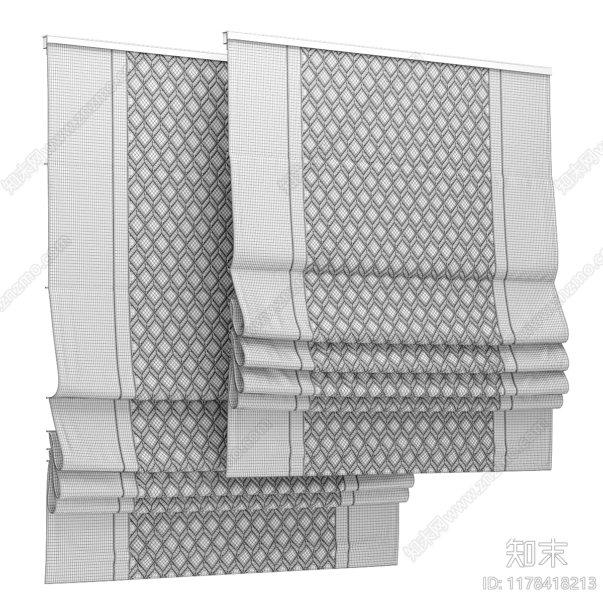 通用窗帘3D模型下载【ID:1178418213】