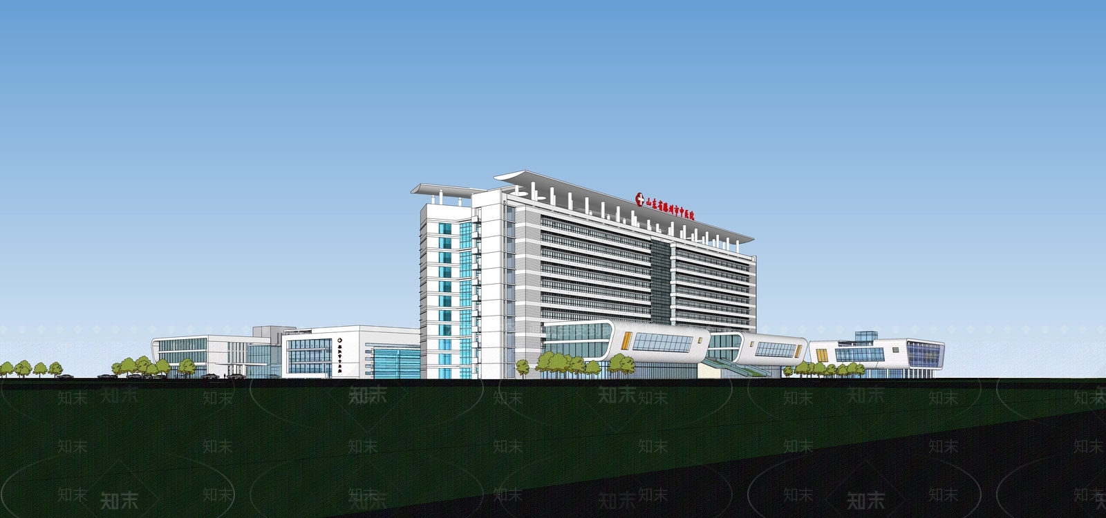 现代医院建筑SU模型下载【ID:1178418823】