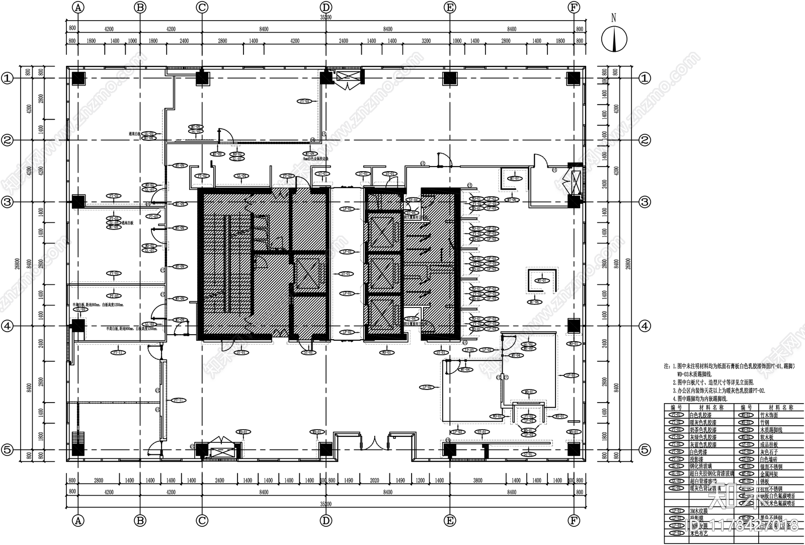 现代整体办公空间cad施工图下载【ID:1178427018】