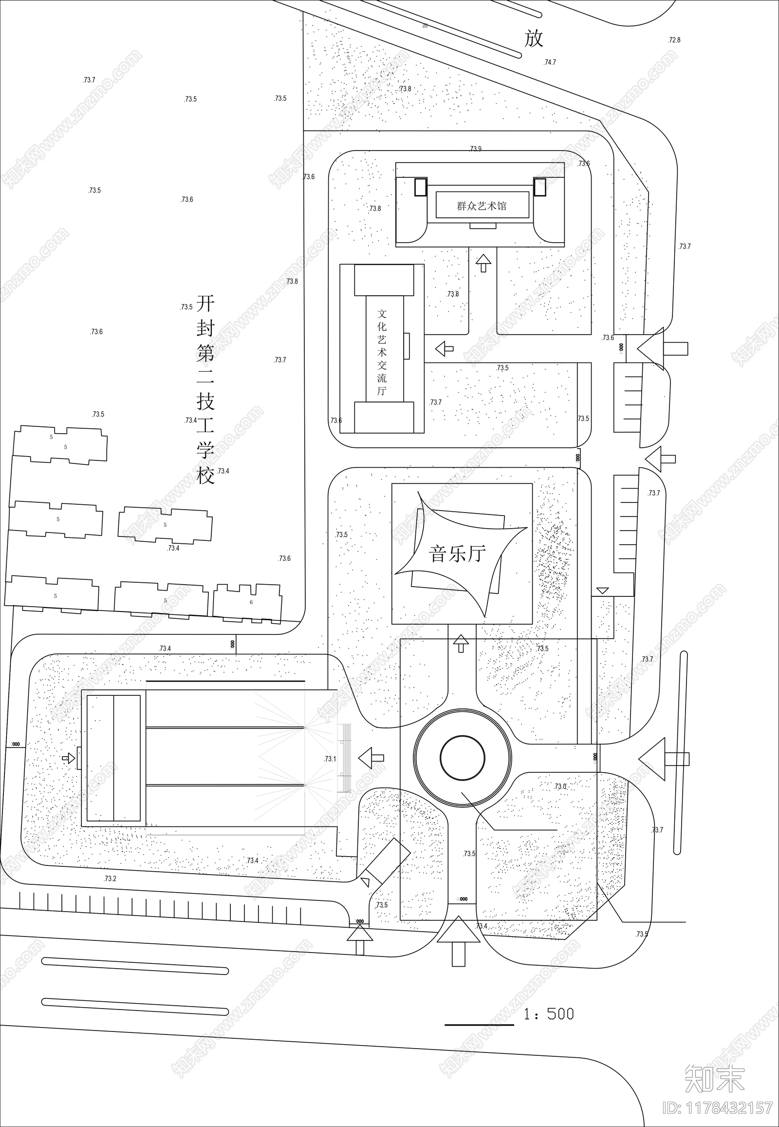 现代学校建筑cad施工图下载【ID:1178432157】