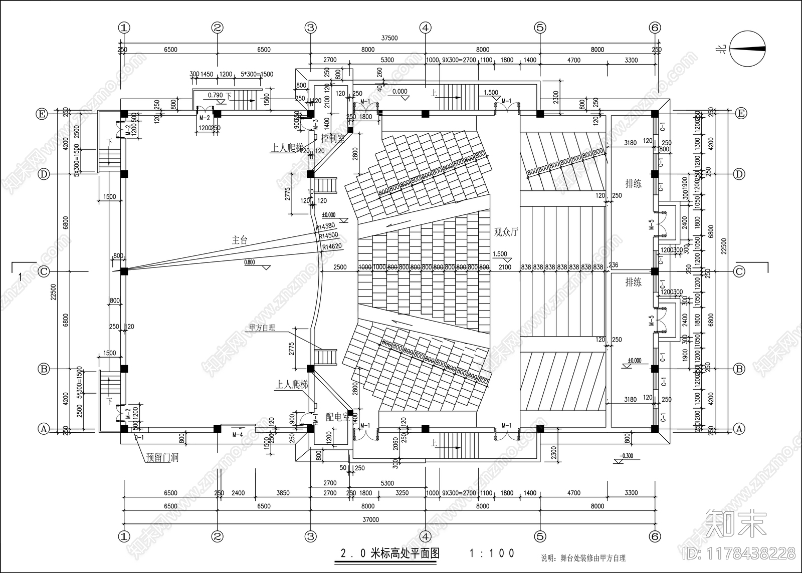 现代剧院施工图下载【ID:1178438228】
