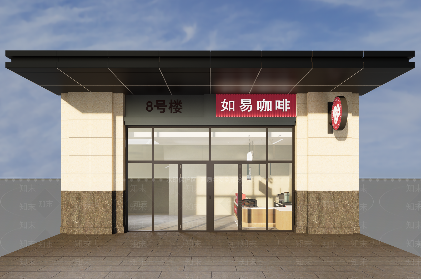 现代简约咖啡厅SU模型下载【ID:1178678062】