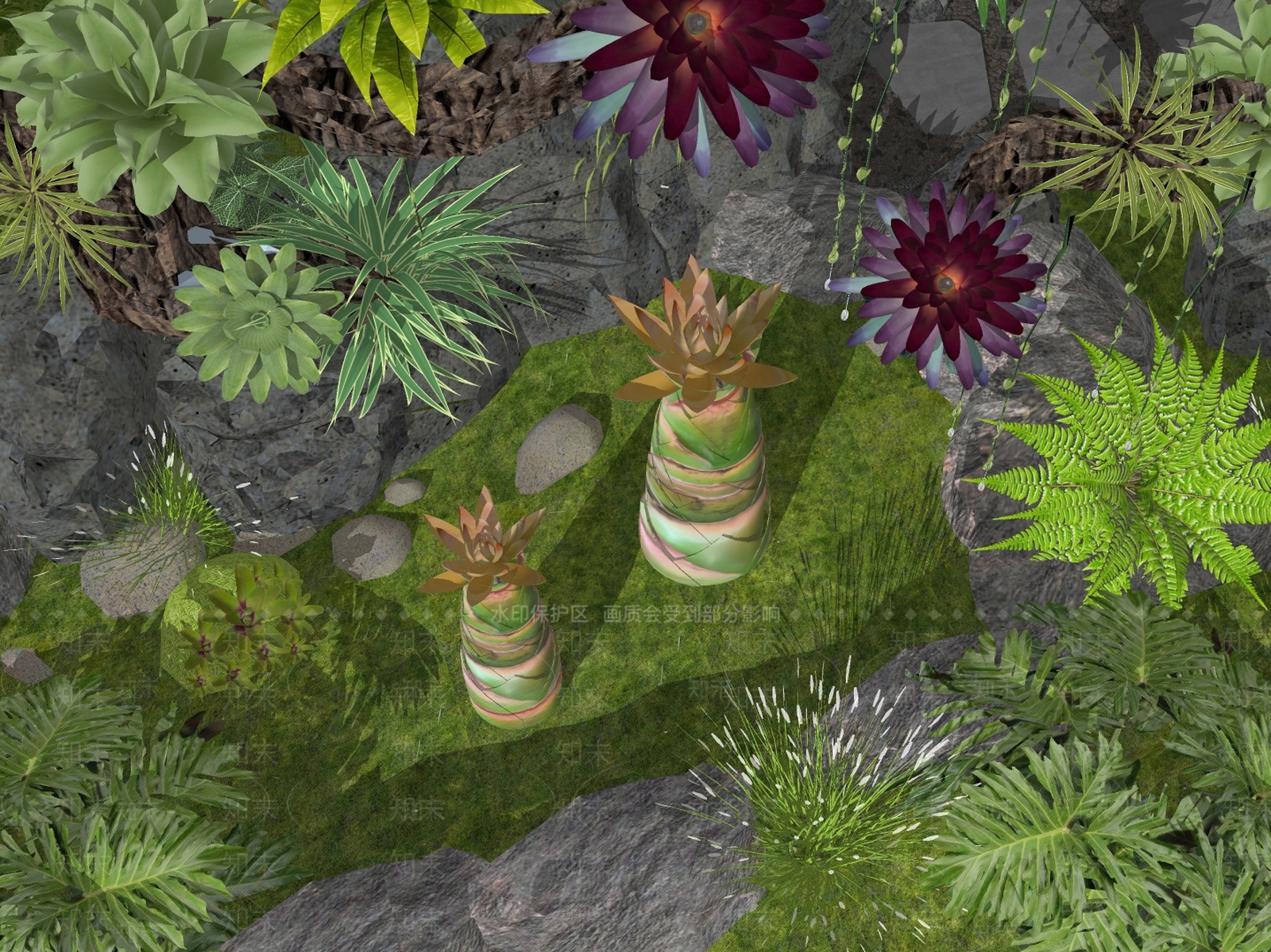 植物组合SU模型下载【ID:1178561189】
