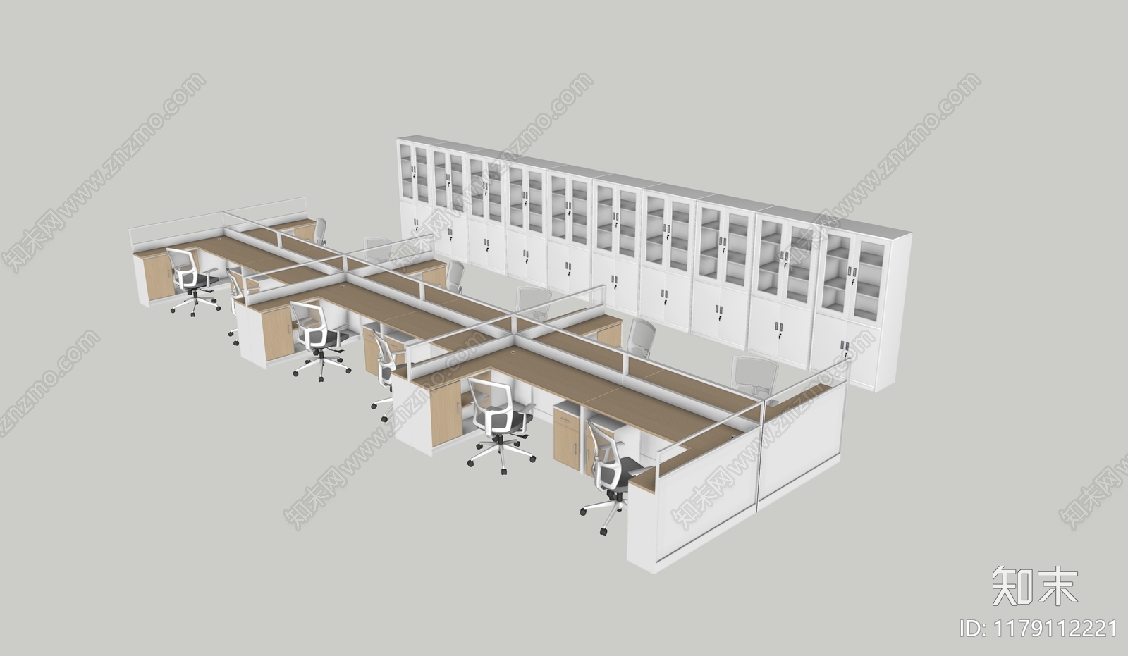 现代办公桌SU模型下载【ID:1179112221】