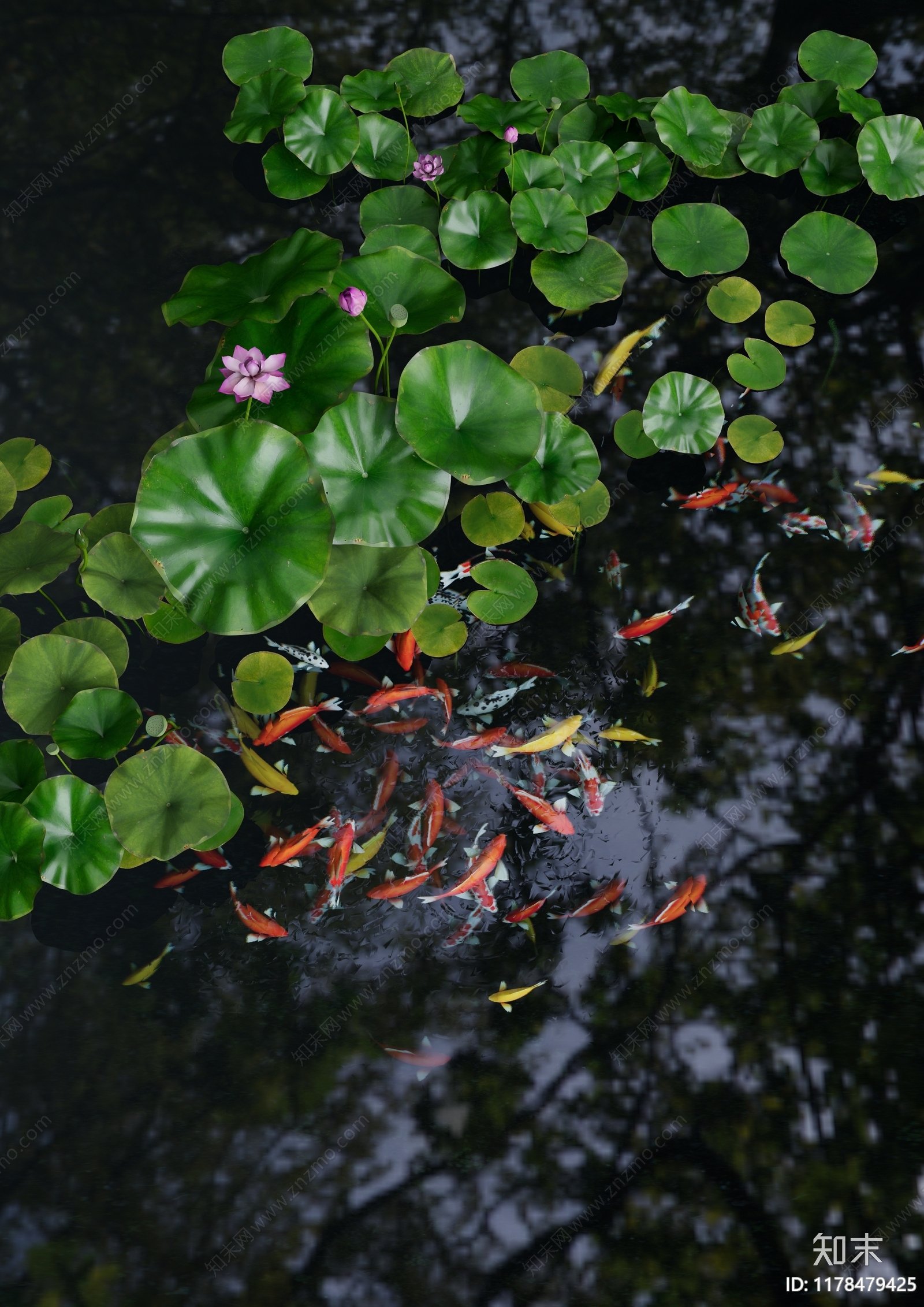 现代中式水景SU模型下载【ID:1178479425】