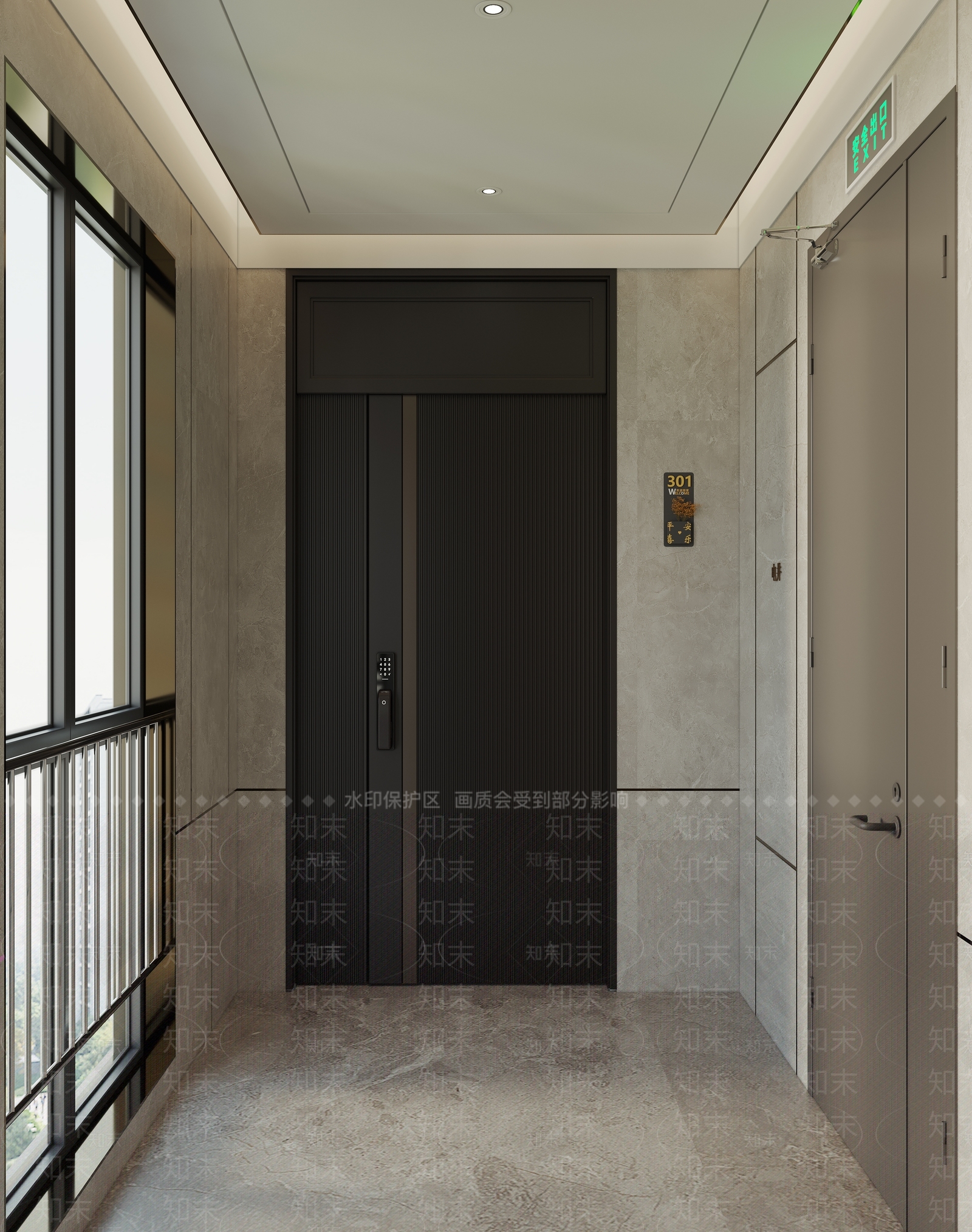 现代电梯间3D模型下载【ID:1178480382】