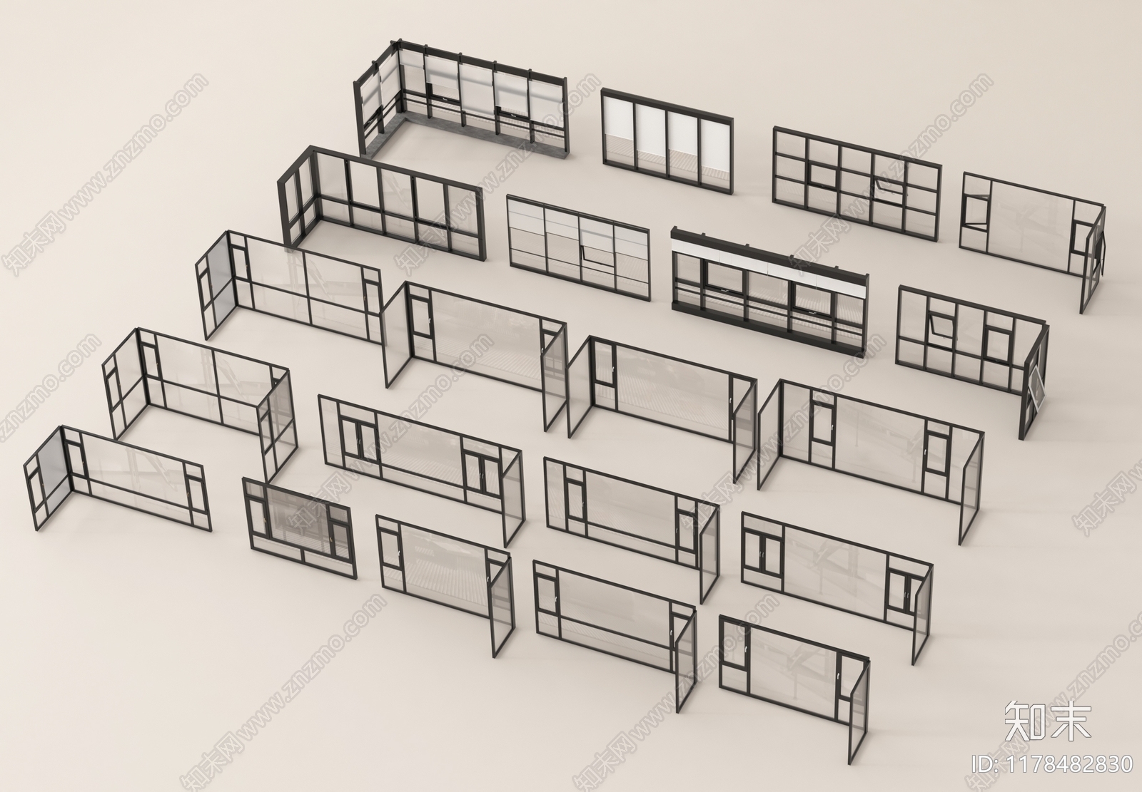 现代窗3D模型下载【ID:1178482830】