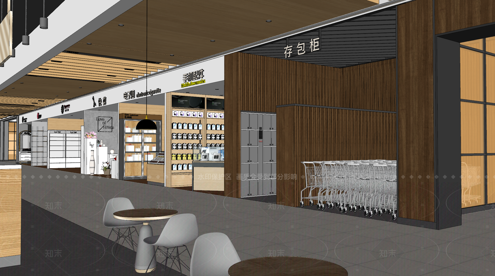 现代烟酒店SU模型下载【ID:1215987252】