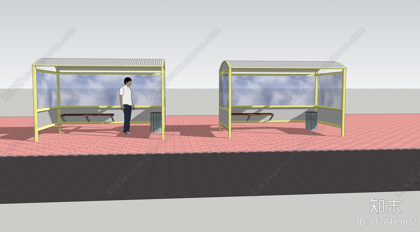 现代公交站台SU模型下载【ID:1178489032】