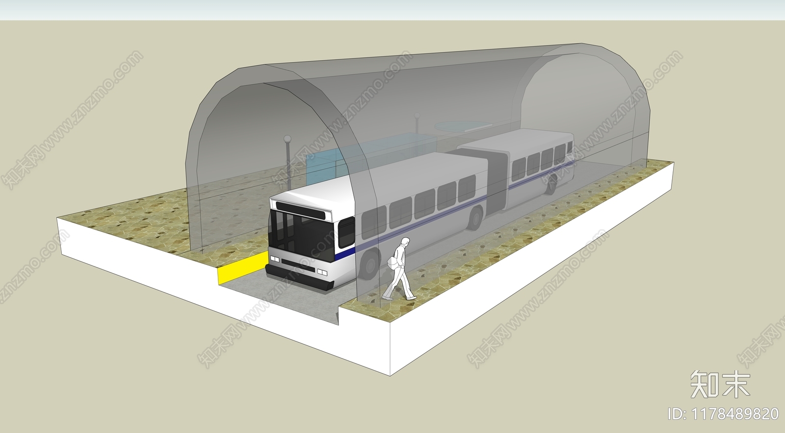 现代公交站台SU模型下载【ID:1178489820】